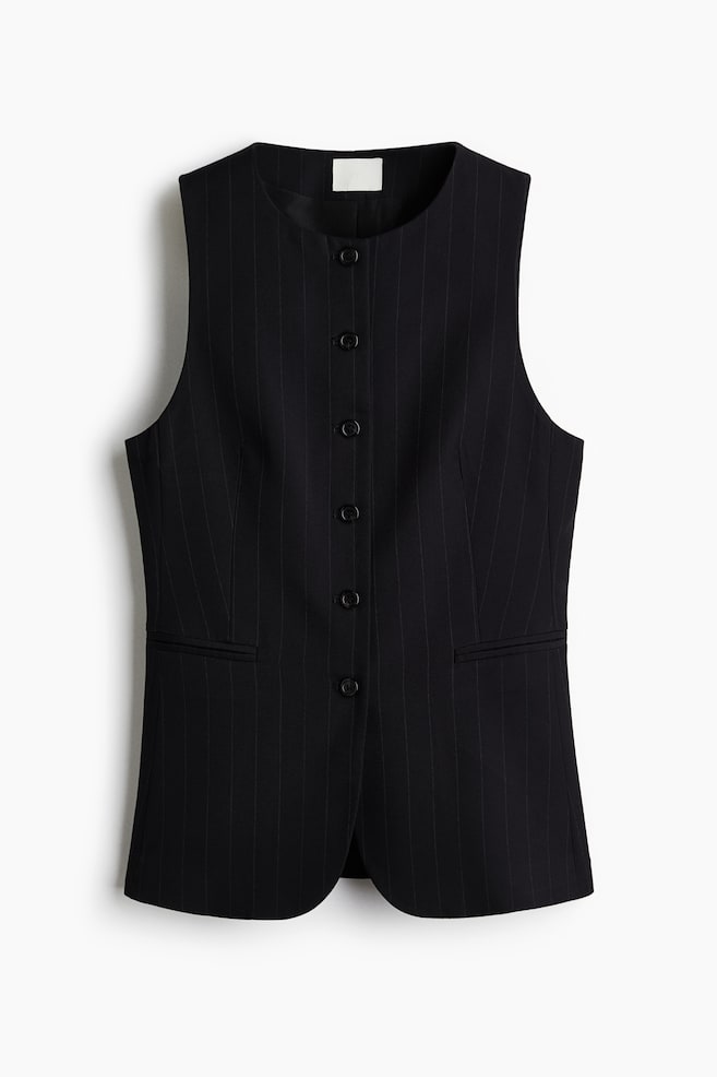 Long Vest - Navy blue/pinstriped/Black/Taupe/pinstriped/Dark brown melange - 1