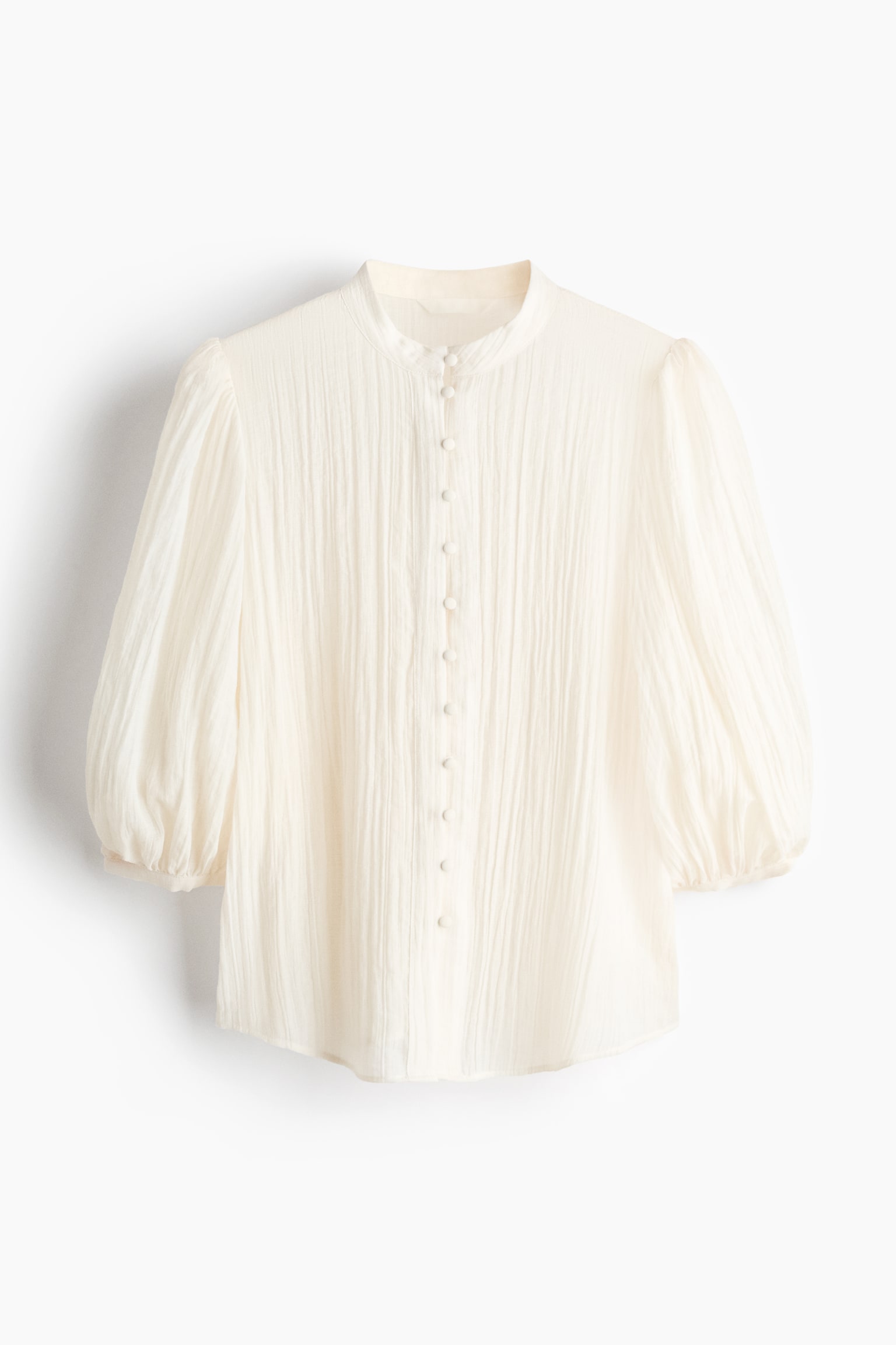 Balloon-Sleeved Blouse - Cream/Cream/floral - 1