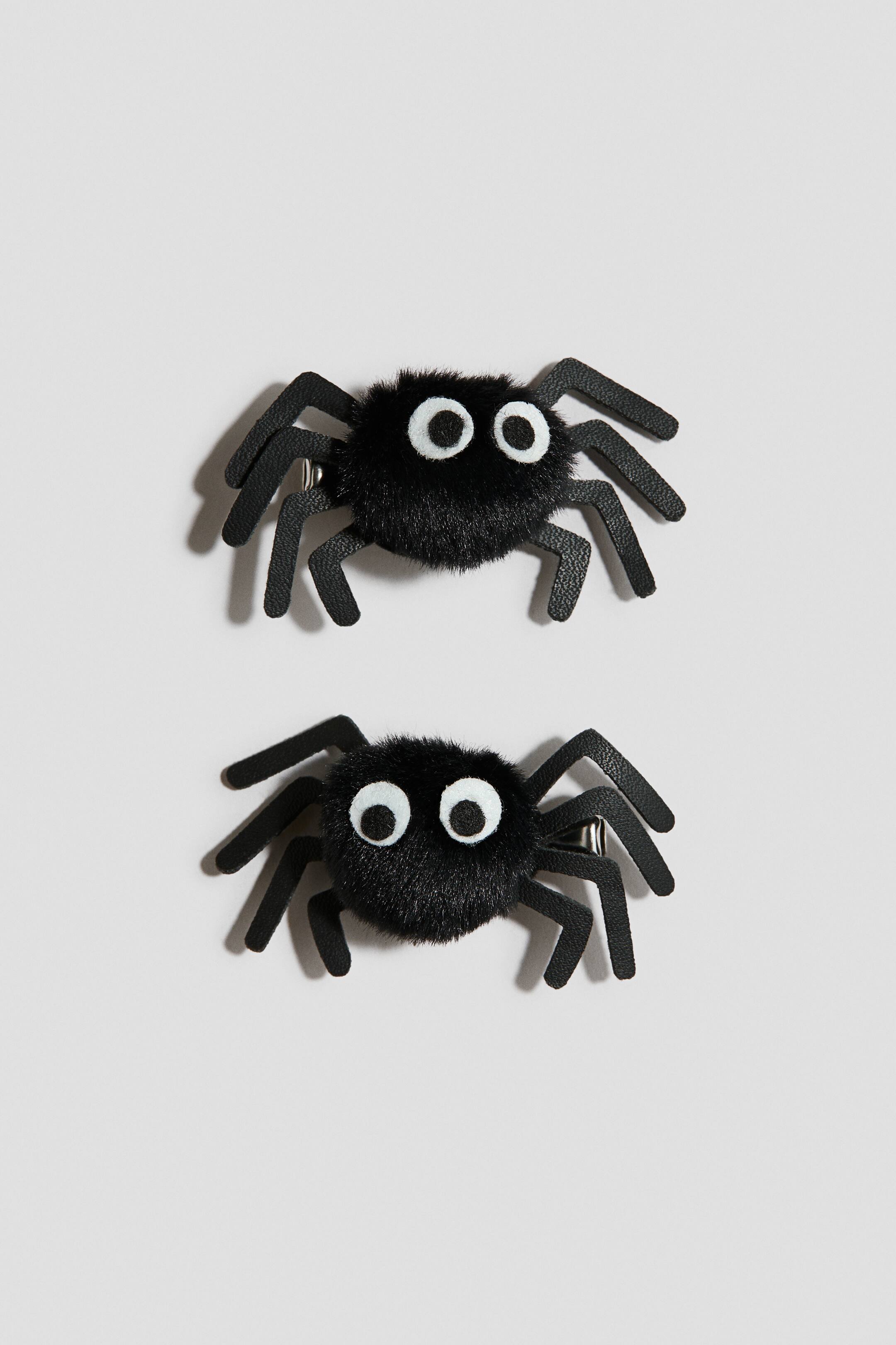 Переглянути збільшене зображення: 2-pack spider hair clips - Чорний/павуки - Kids | H&M UA 1