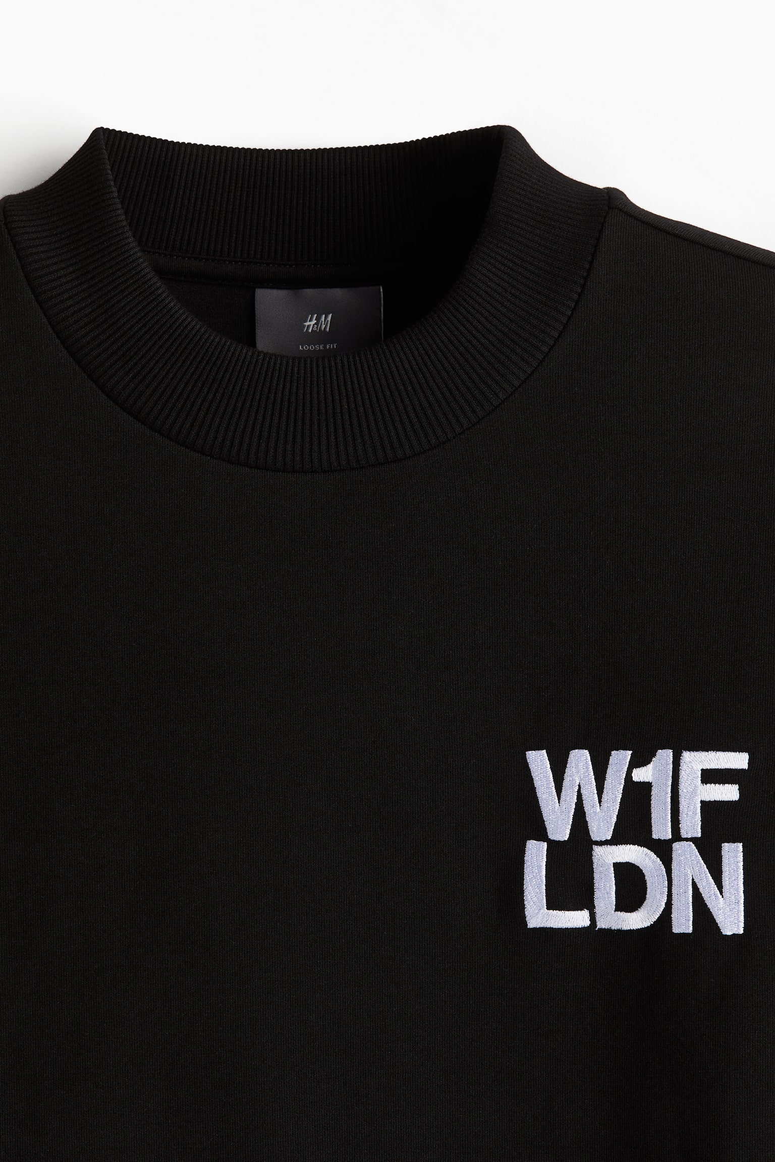 Loose Fit Printed Scuba T-shirt - Black/W1F LDN/Cream/W1F LDN - 2