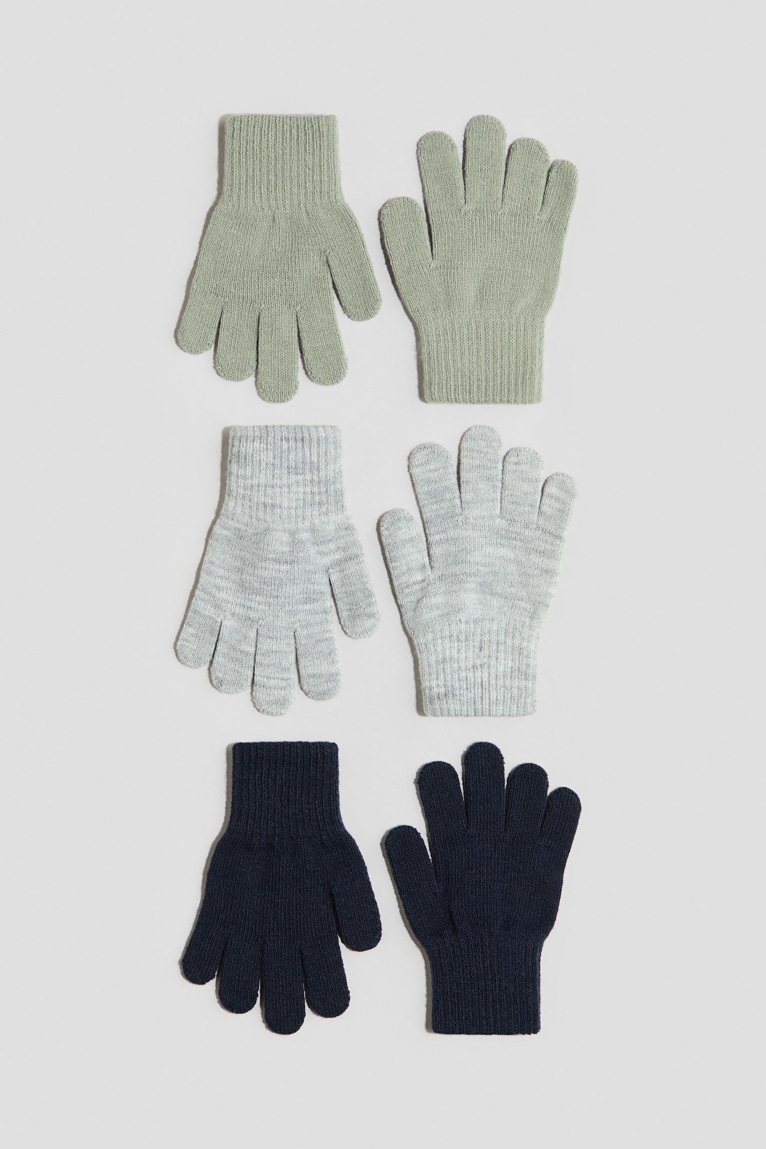 Pack de 3 guantes - Verde empolvado/Gris jaspeado/Rosa empolvado/Rosa oscuro/Azul/Marrón/Beige claro/Rosa empolvado