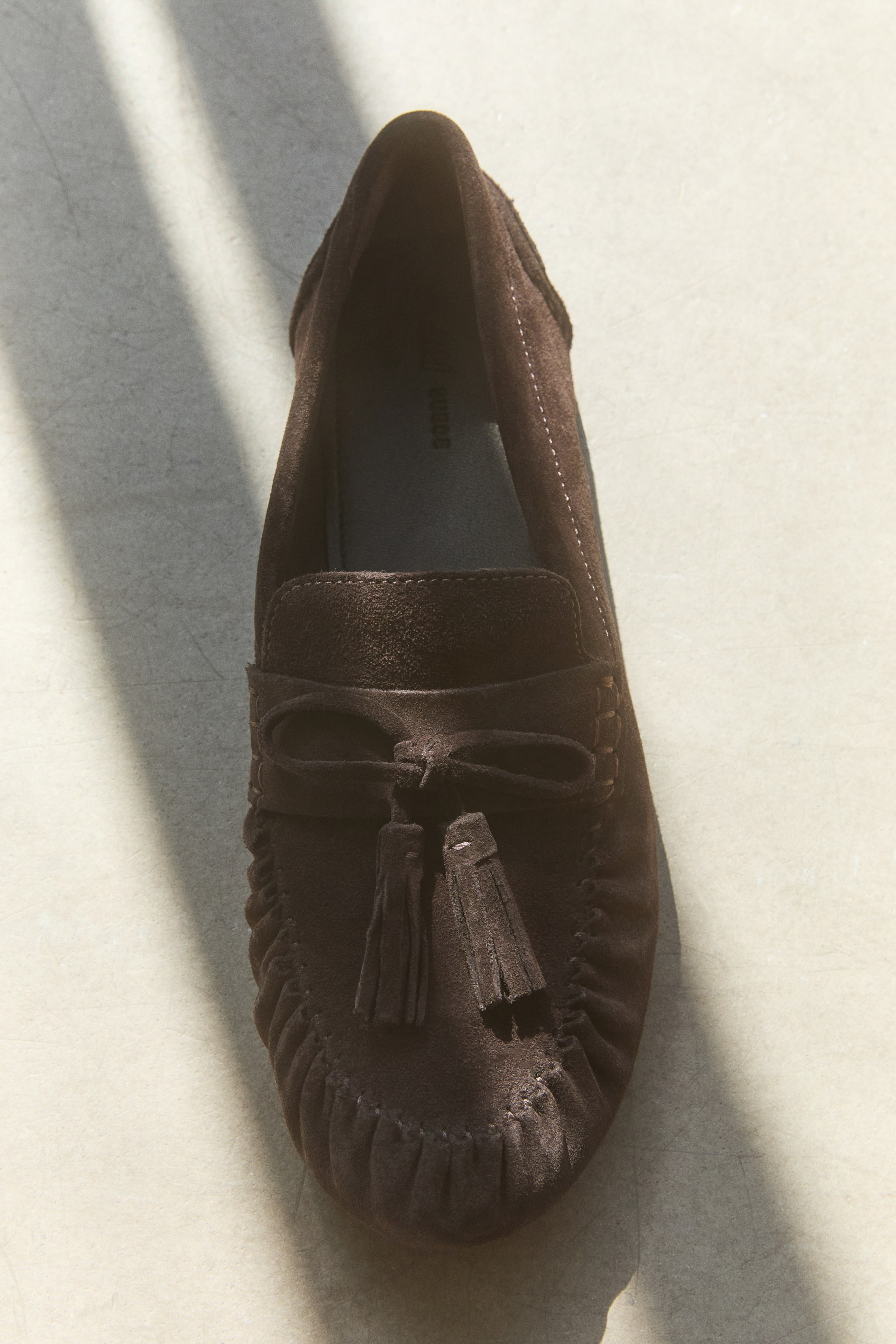 Agrandir l'image: Loafers en cuir velours - Marron foncé - FEMME | H&M BE 1