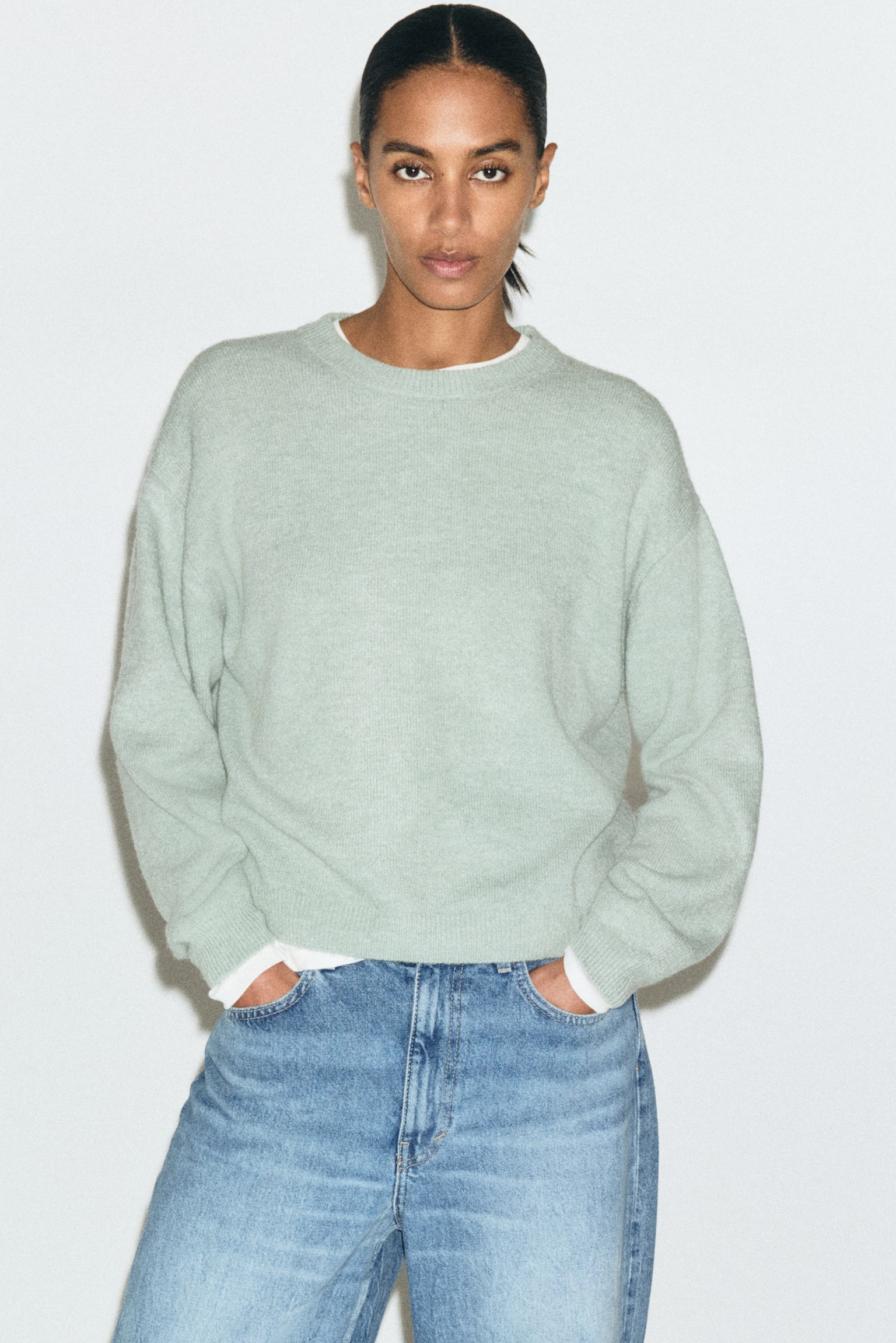 Knitted jumper - Sage green/Dark mole/Light mole marl/Light pink/Cream/Red/Light pink/Light yellow/Light beige marl/Black/Striped/Cream/Striped/Black/Green/Dark green/Brown/Cream - 5