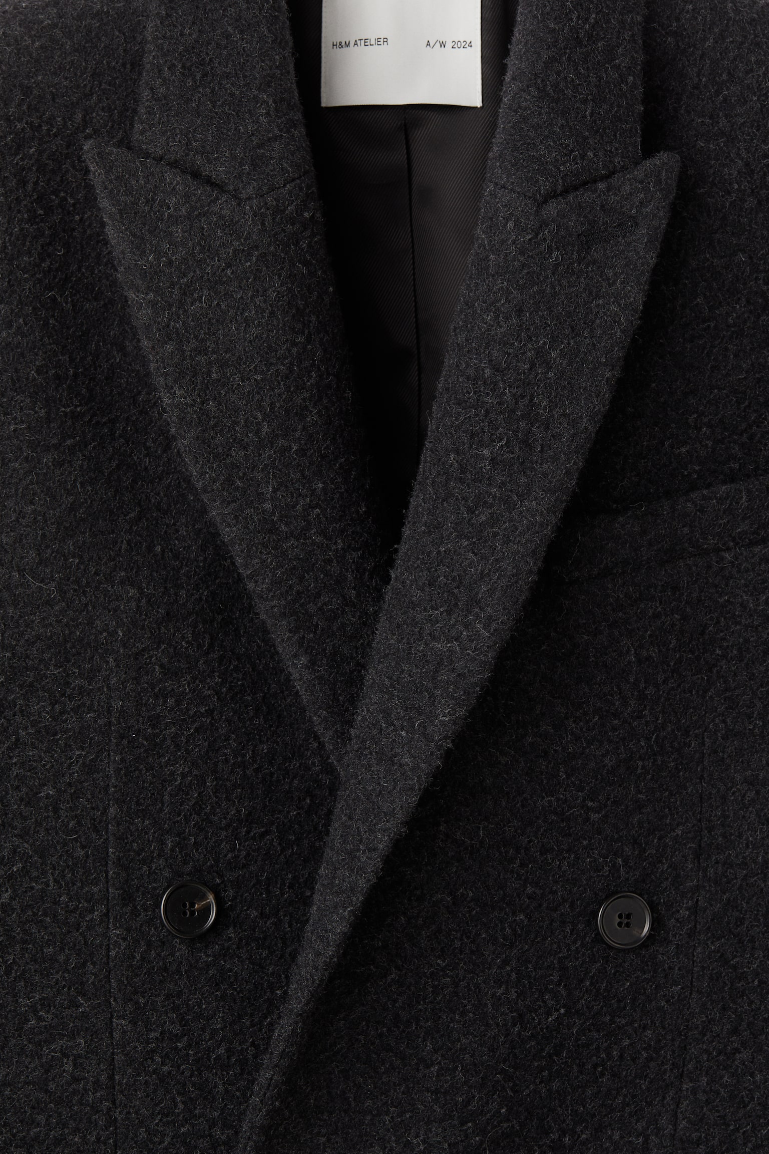 Wool-blend double-breasted blazer - Black - 7