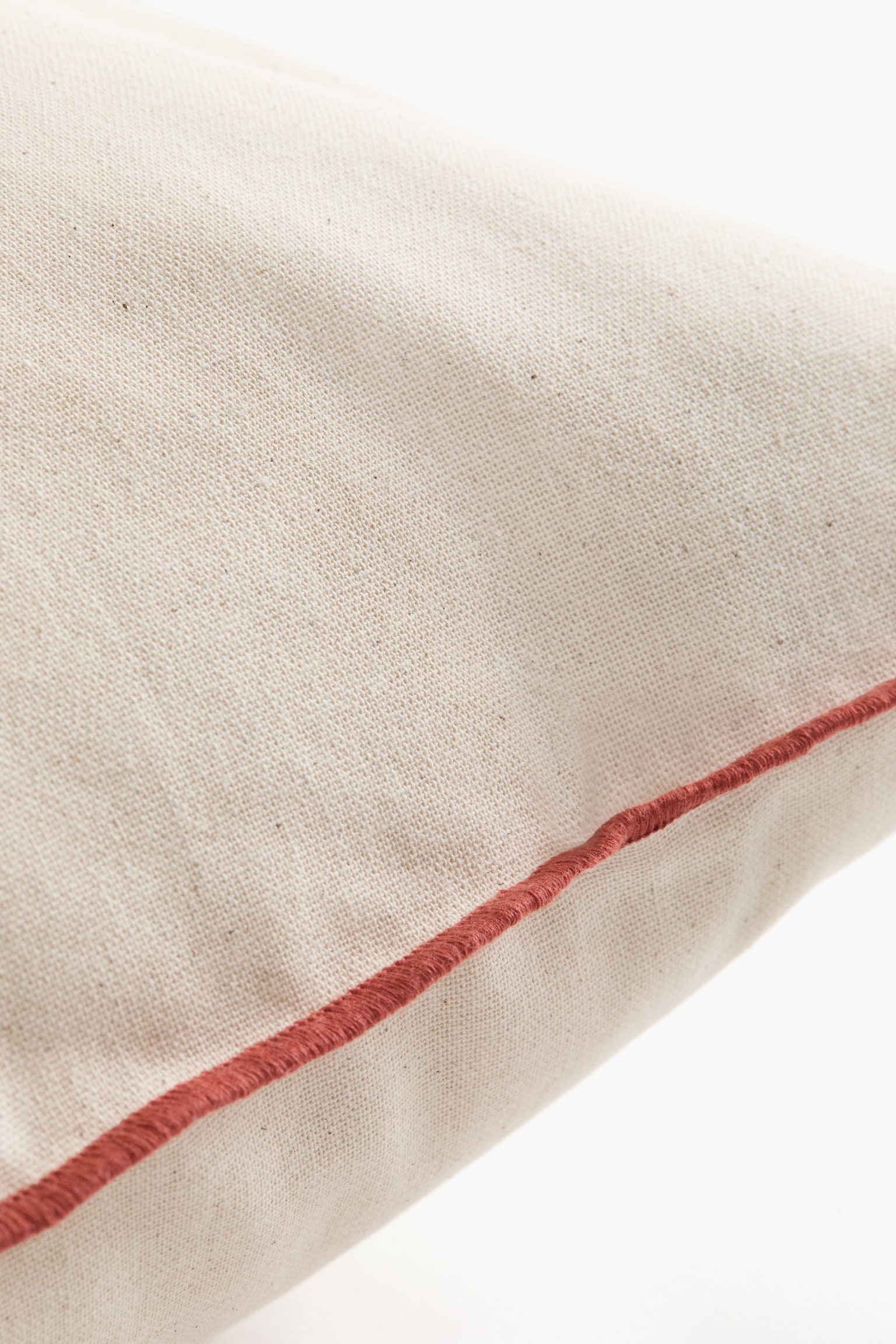 Embroidery-motif cotton cushion cover - Light beige/Orange/Light beige/Lemons - 2