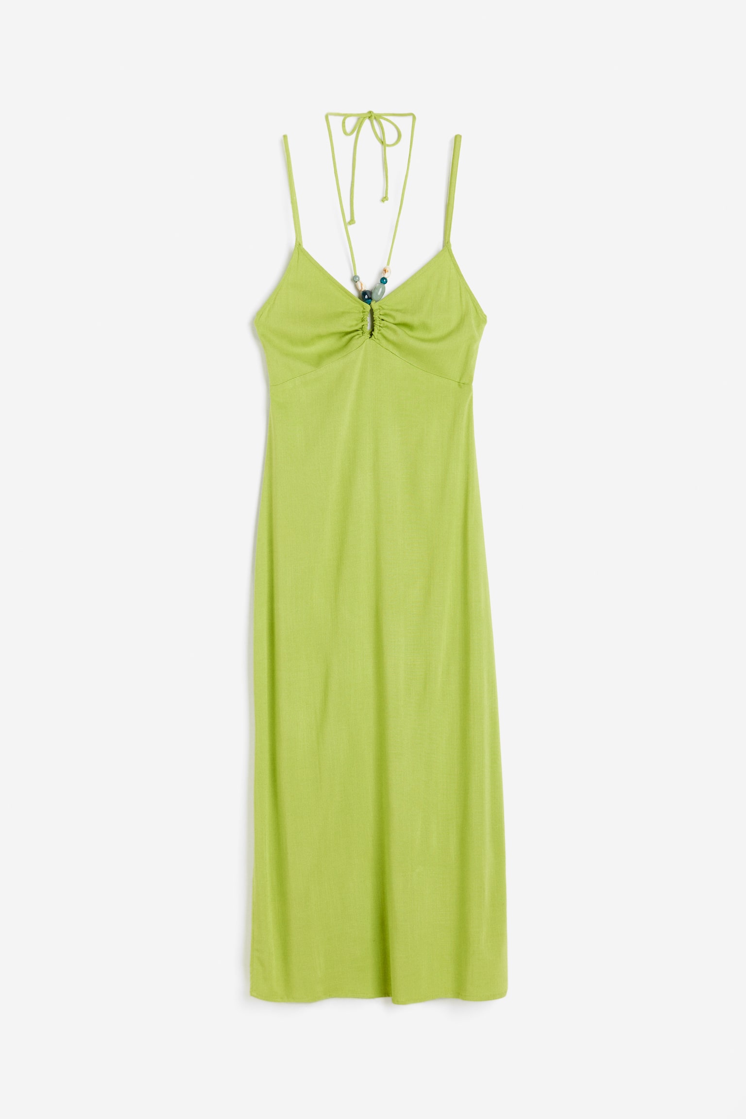 Bead Detail Slip Dress - Olive green - 1