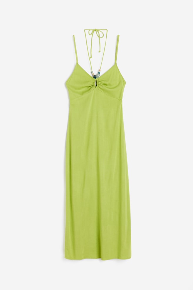 Bead-detail slip dress - Olive green - 2
