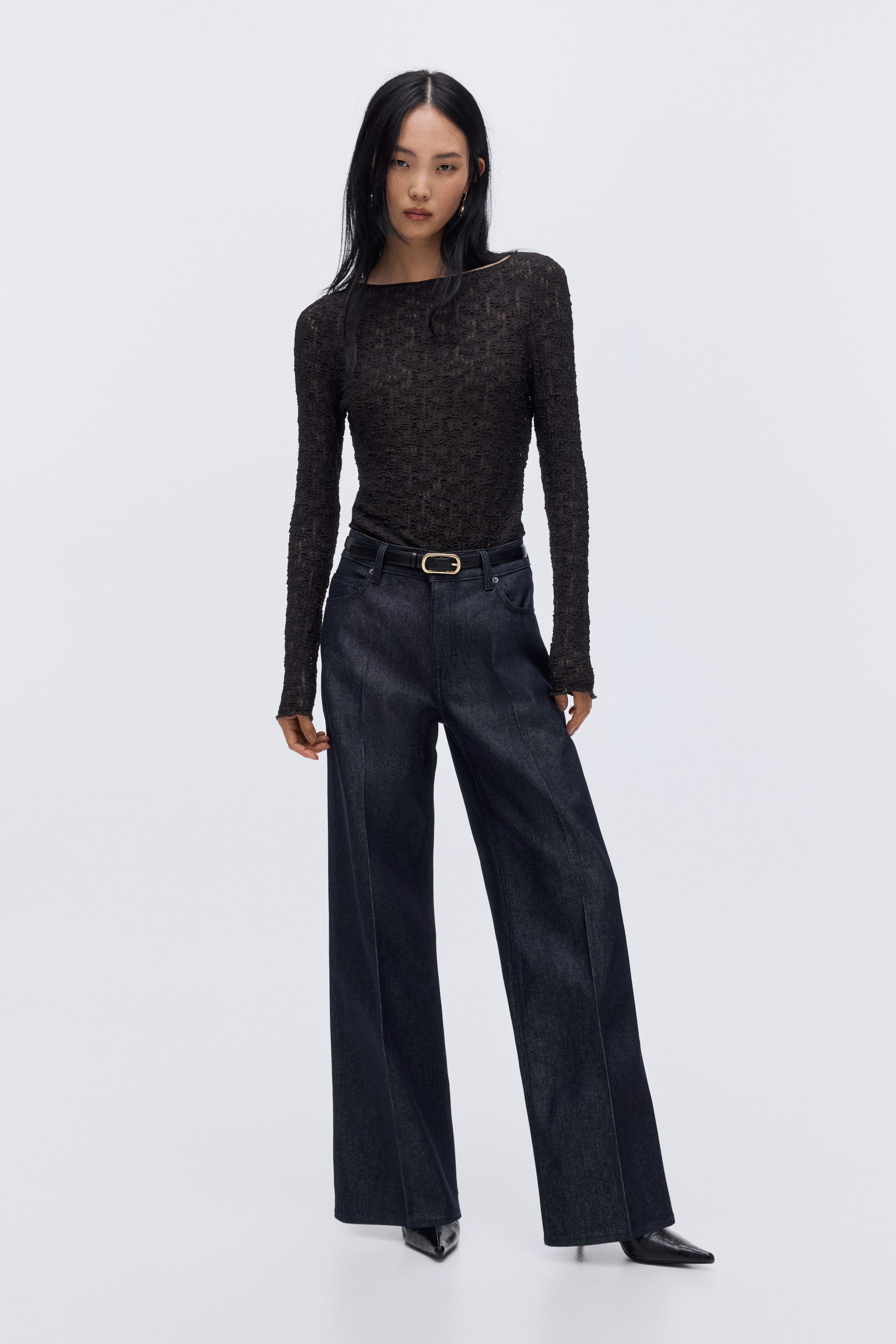 Agrandir l'image: Top en jersey façon dentelle - Marron foncé - FEMME | H&M CH 3