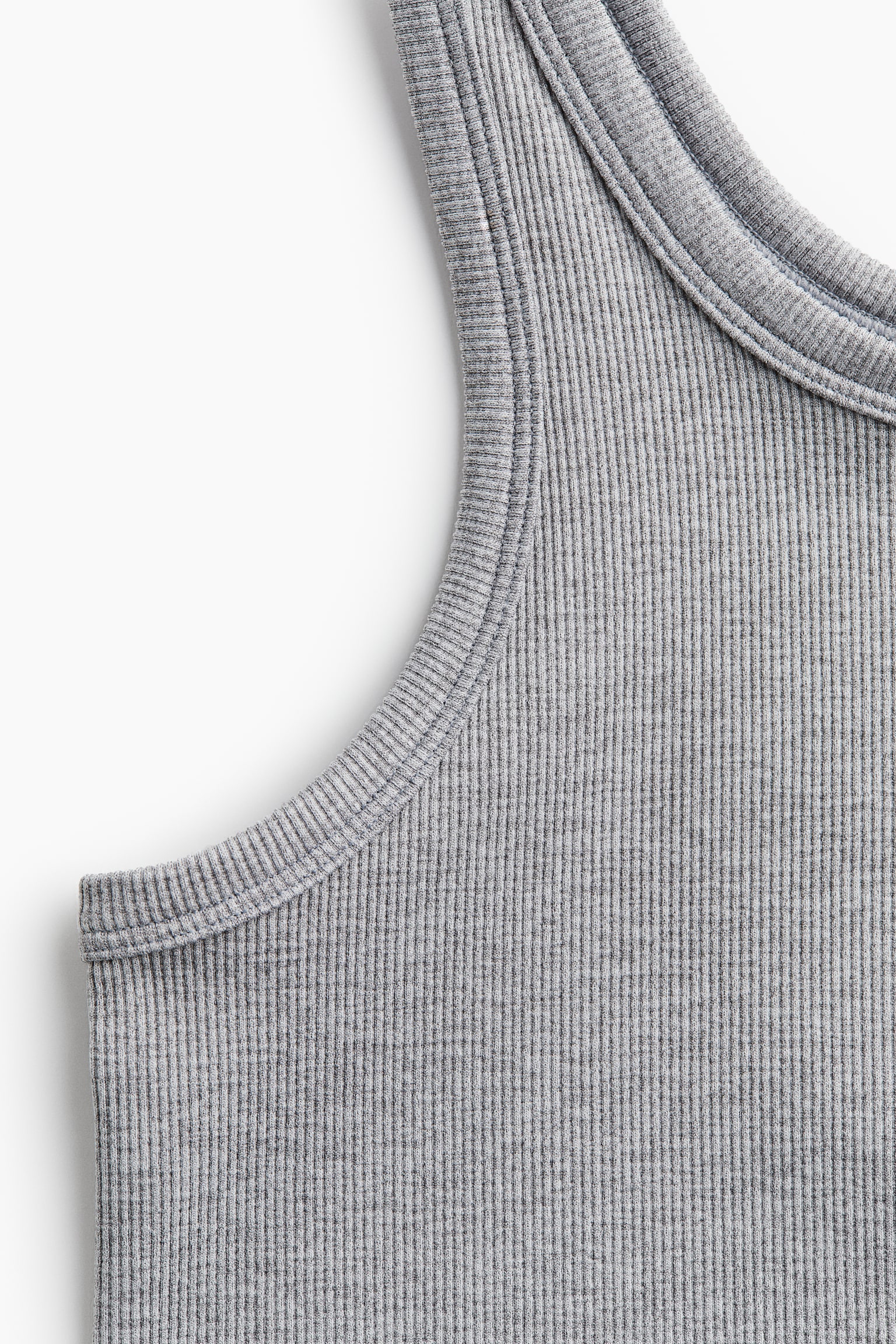 Cropped seamless sports vest top in DryMove™ - Grey marl/Black/White - 5