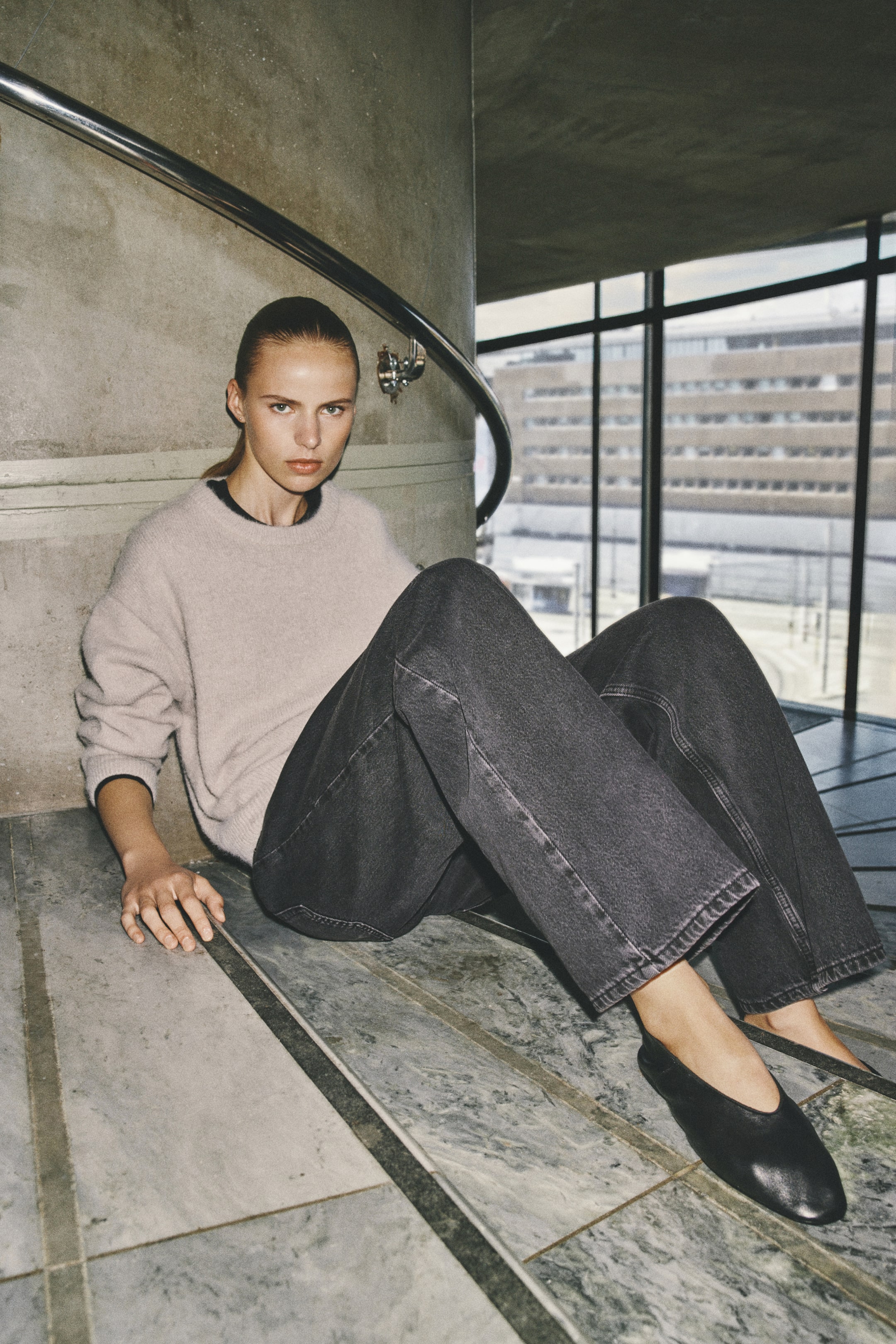 Wide-Leg Regular-Waist Jeans