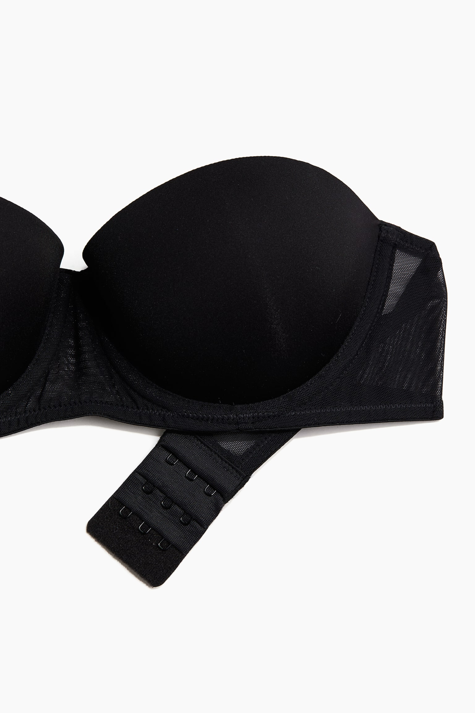 Padded microfibre balconette bra - Black - 6