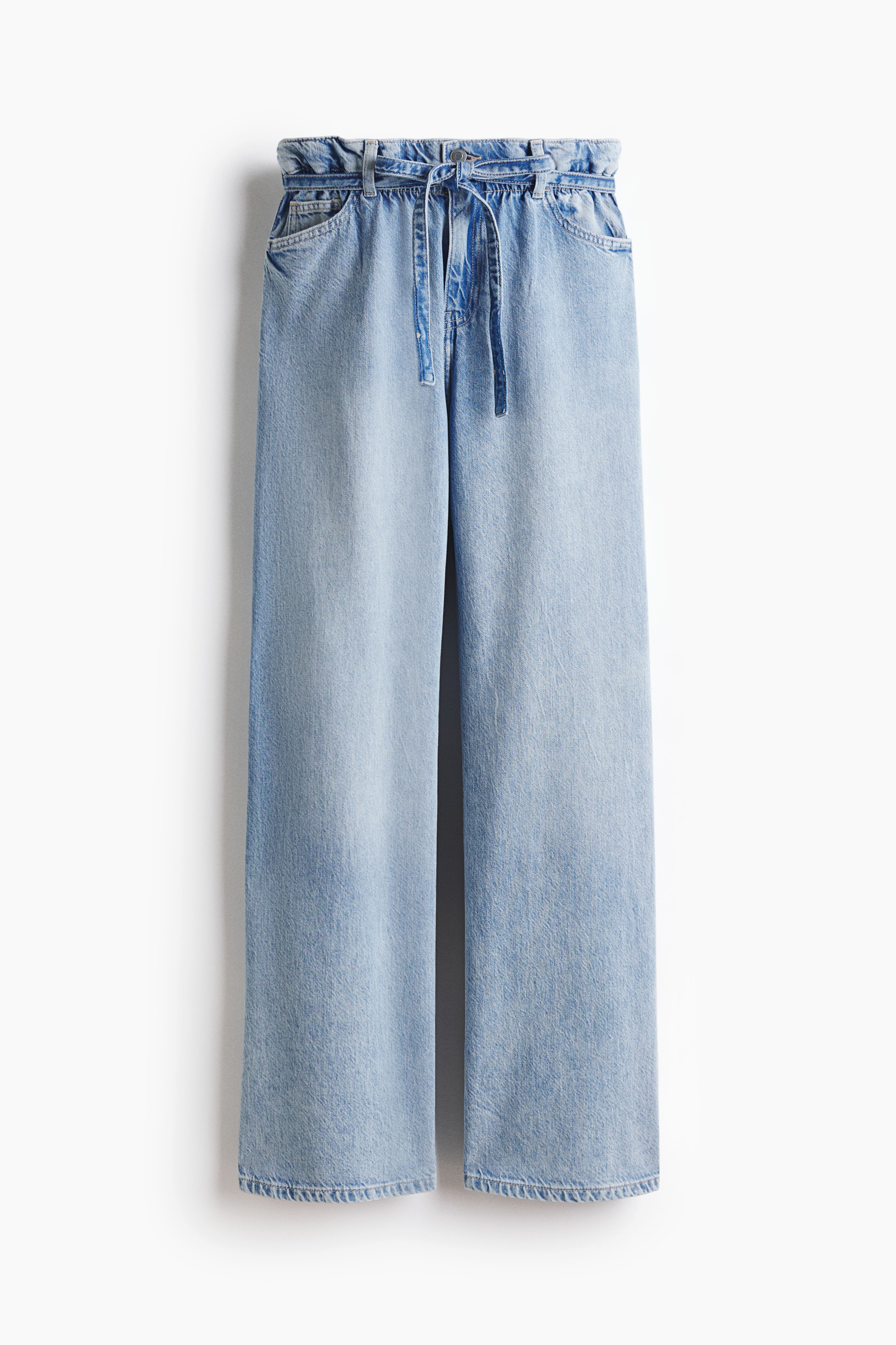 Jean large à ceinture plissée