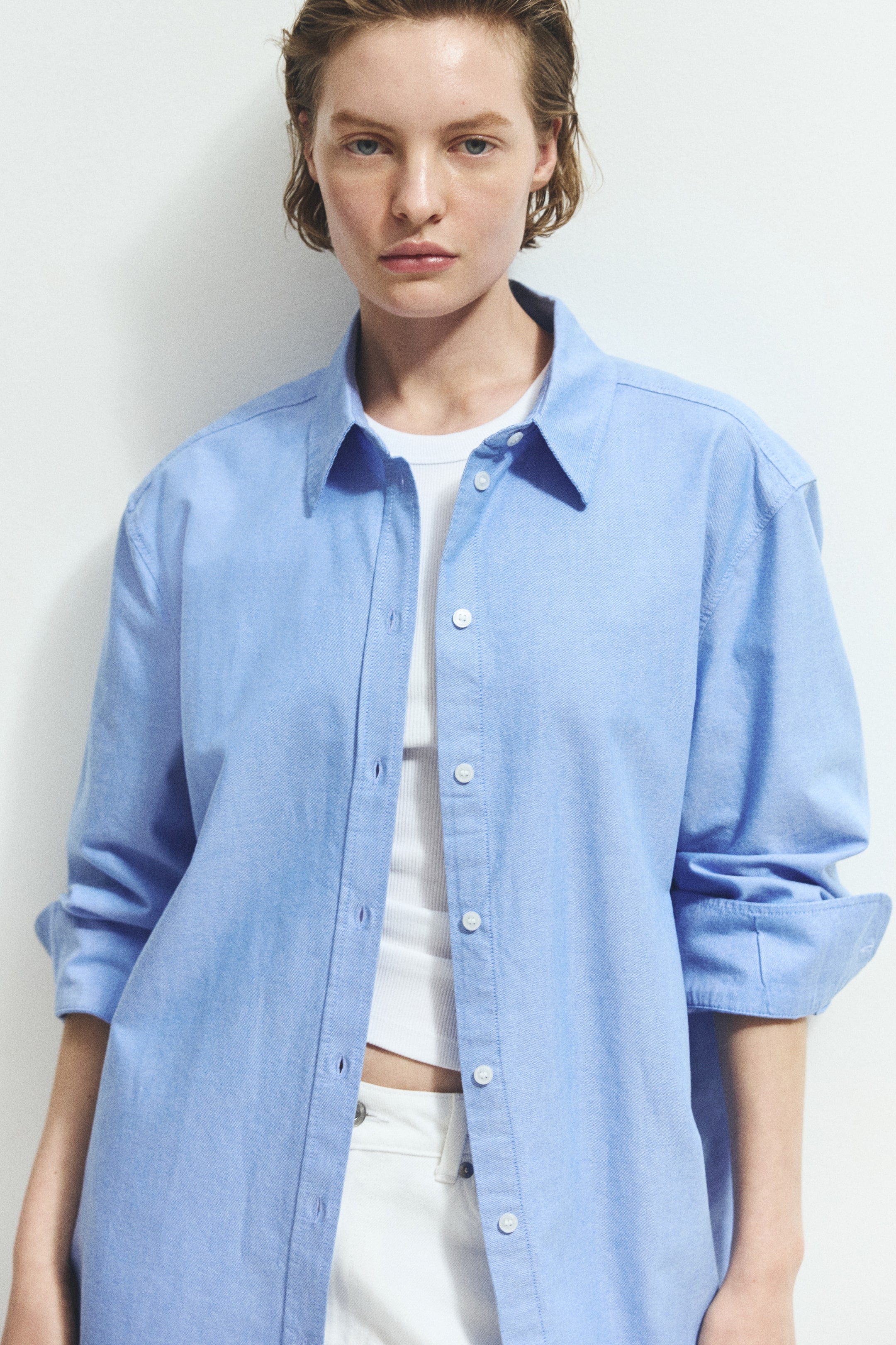 Agrandir l'image: Chemise Oxford - Bleu - FEMME | H&M BE 1