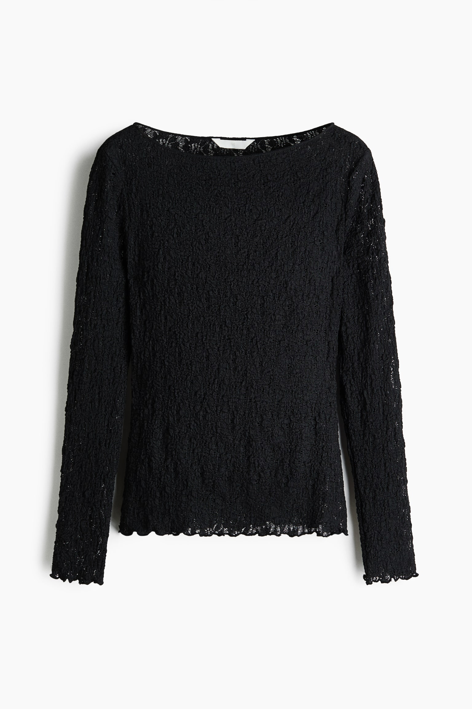 仿蕾絲平紋上衣 - 黑色/淺米色/深咖啡色