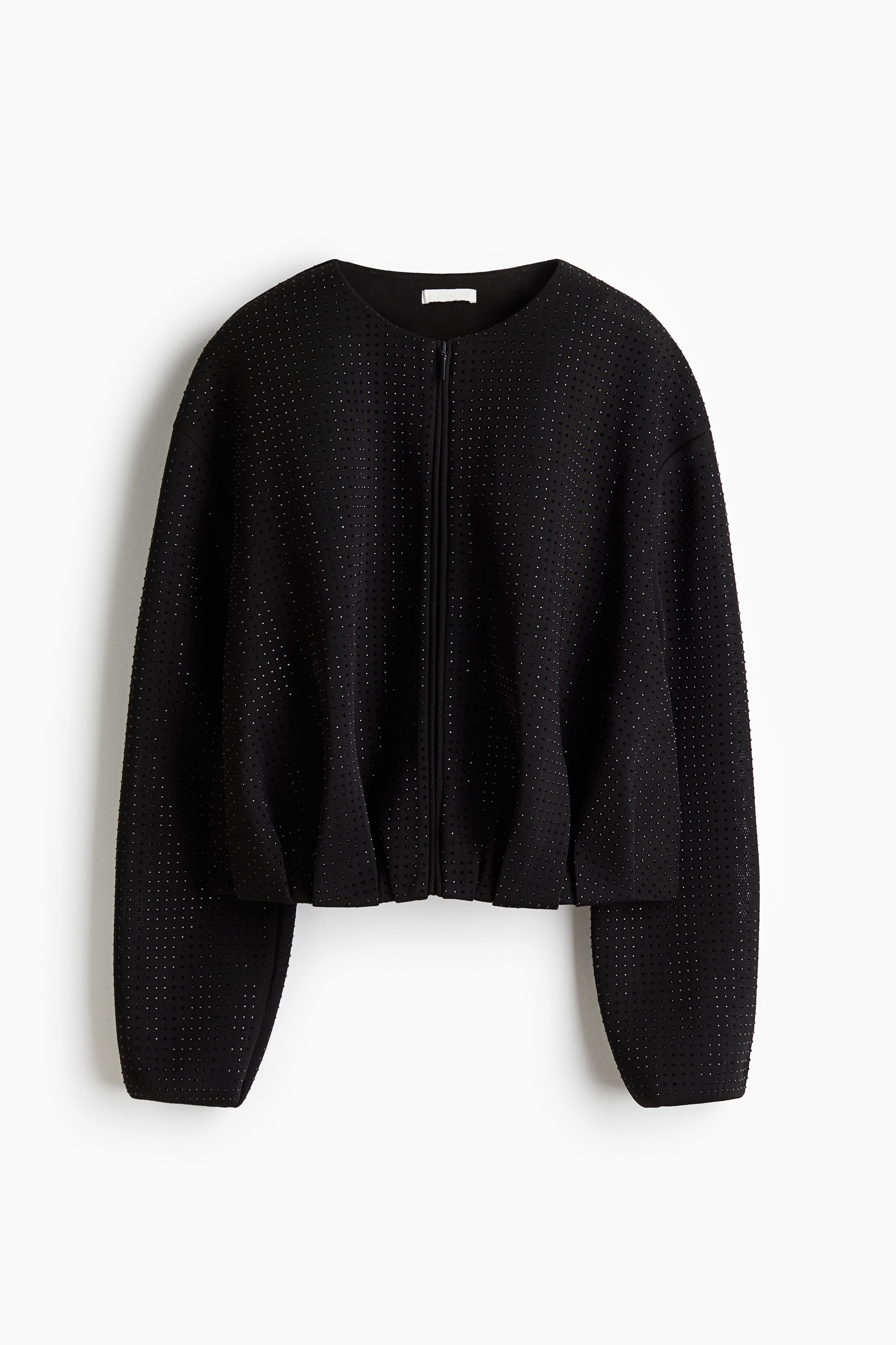 Rhinestone-embellished bomber jacket - Black