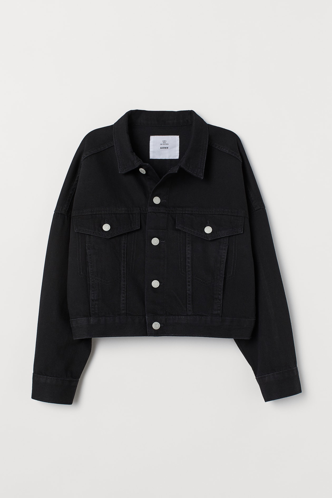 Short denim jacket Black Ladies H&M