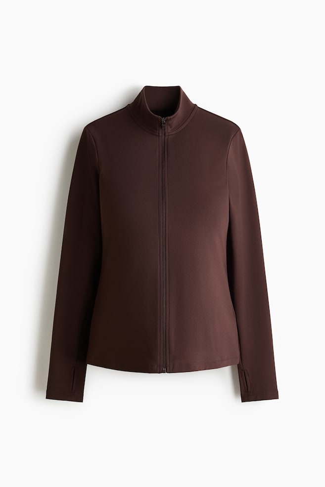 MAMA Veste de sport zippée - Marron foncé/Noir - 1