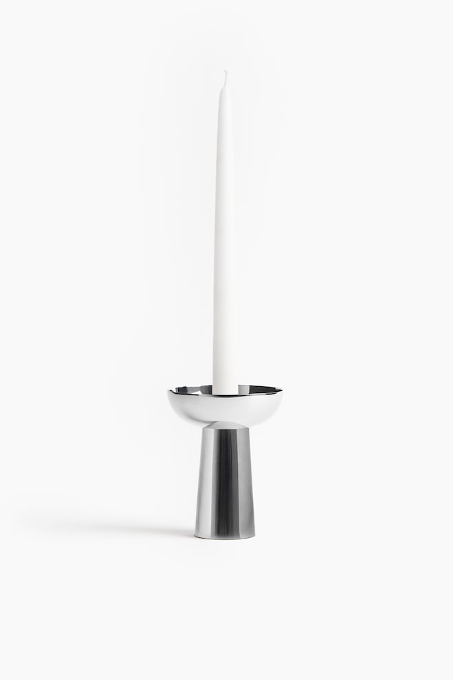 Stainless steel candle holder - Silver-coloured - 1