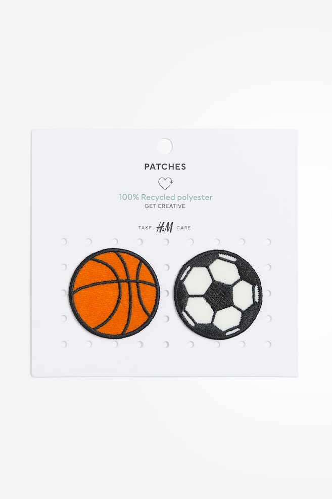 2-pack sport-motif repair patches - Orange/Basketball - 1
