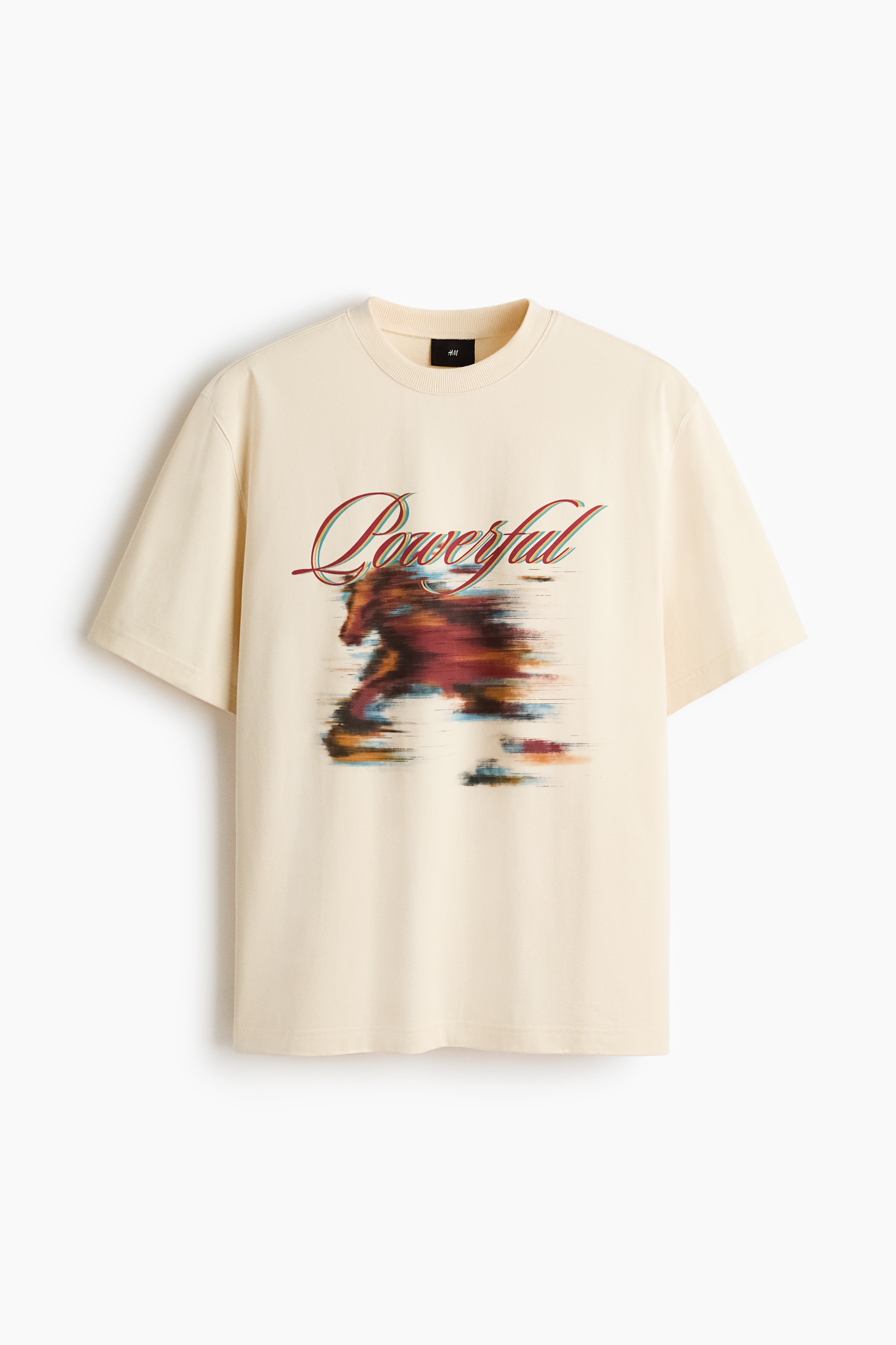 Áo thun in hình Loose Fit - Màu be nhạt/Powerful/Màu đỏ/Always powerful/Màu đen/Powerful/Màu tím/Unity