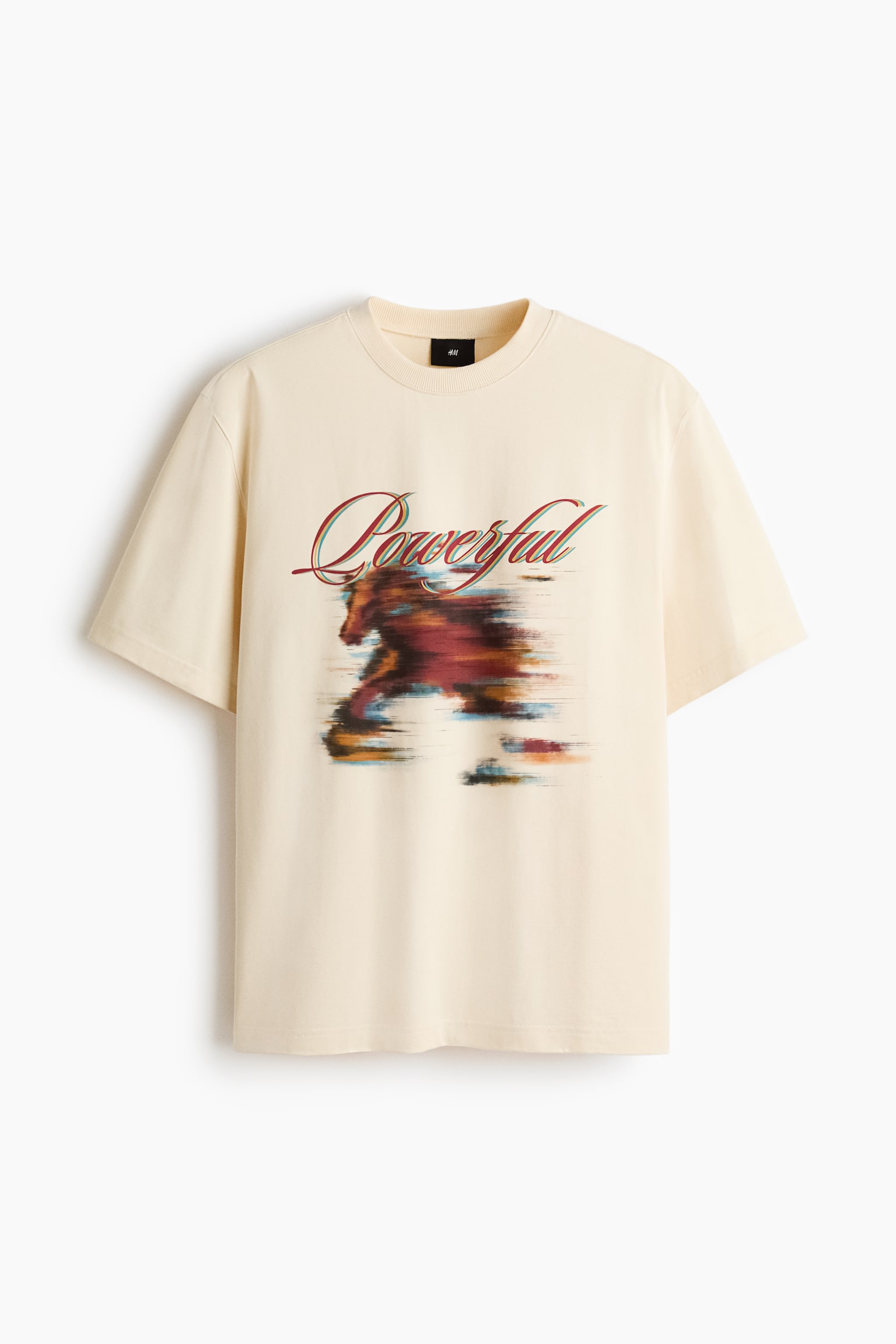 Loose Fit Printed T-shirt - Light beige/Powerful/Black/Powerful/Red/Always powerful/Purple/Unity - 1