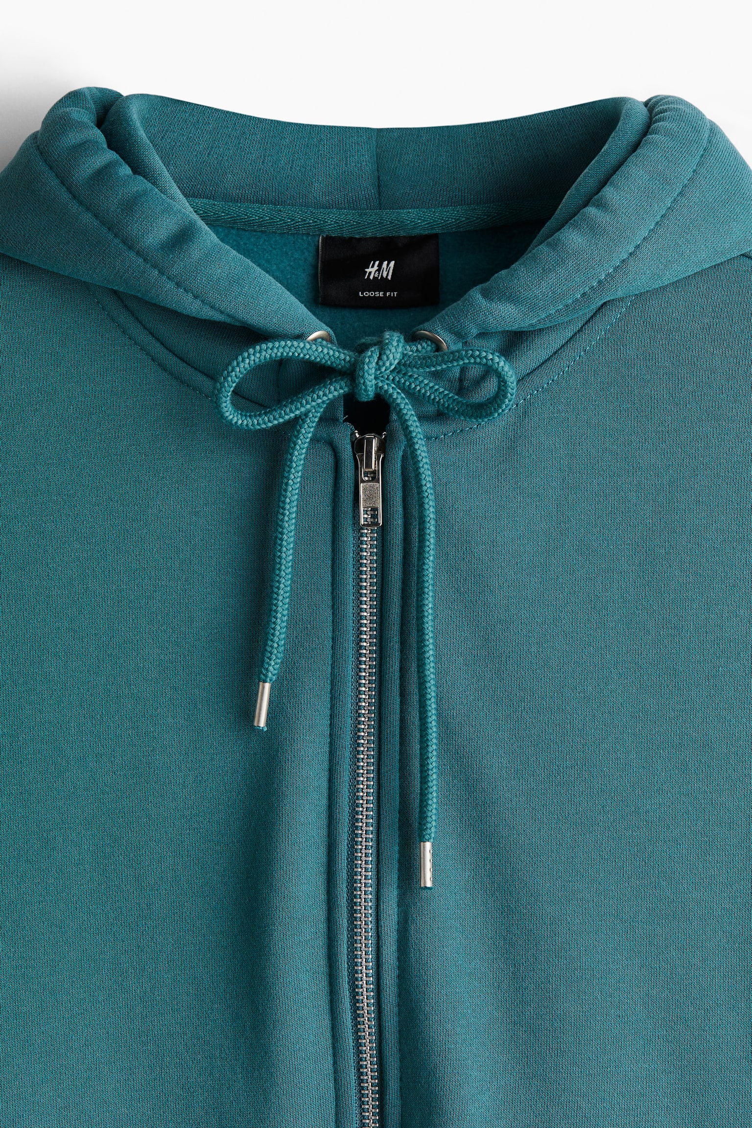 Loose Fit Zip-through hoodie - Dark turquoise/Black/Dark greige/Light beige/Grey marl/Dark green/Blue - 2