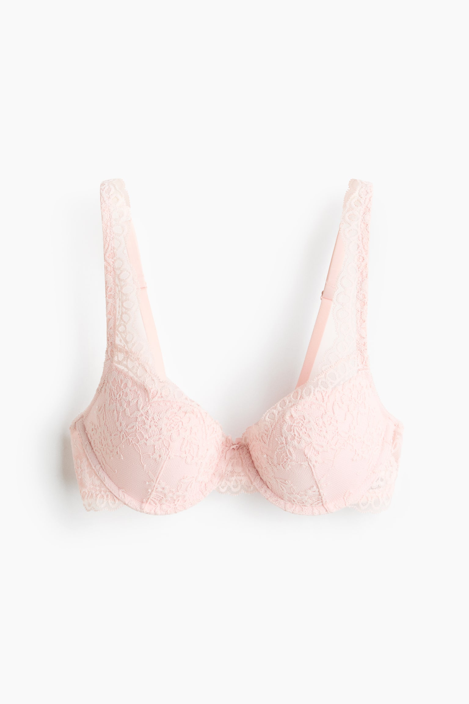 Lace Push Up Bra - Light pink/Cream/Light pink/Rust brown/Brown - 1