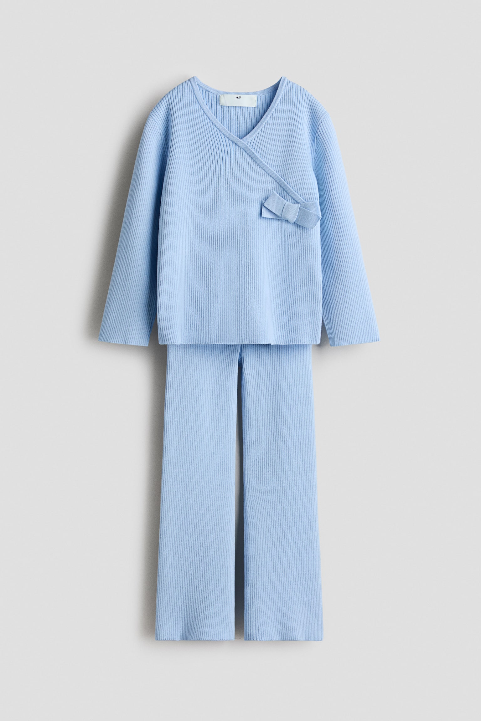 Ensemble 2 pièces top et legging - Bleu clair/Rose/Beige chiné