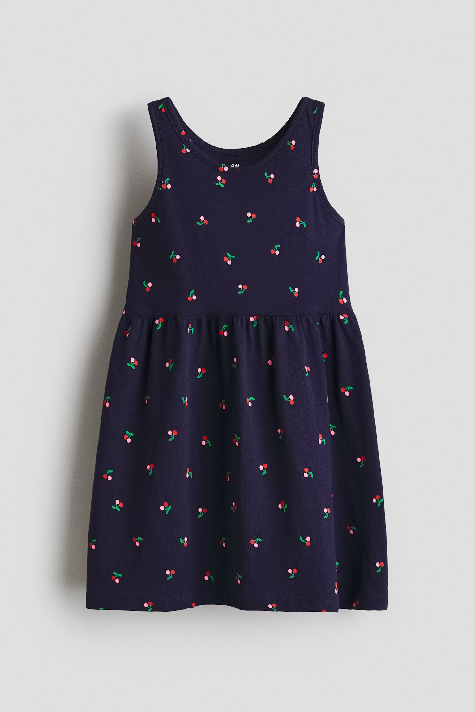 圖案棉質洋裝 - 海軍藍/櫻桃/淺紫色/獨角獸/白色/愛心