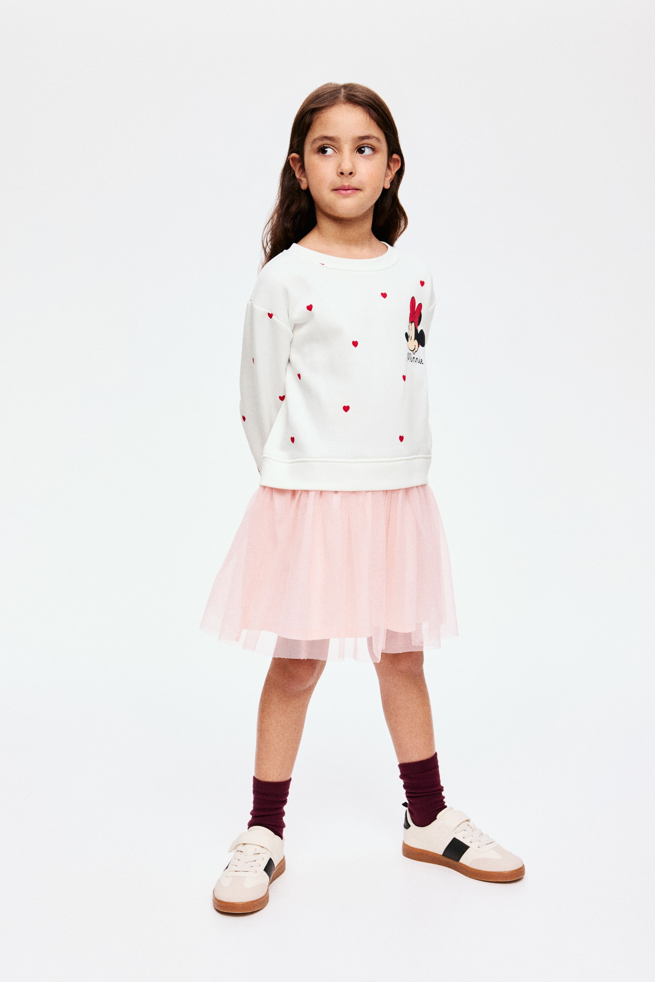 Visualizza immagine più grande: Abito in felpa stampata con gonna in tulle - Rosa chiaro/Minni - BAMBINO | H&M IT 1