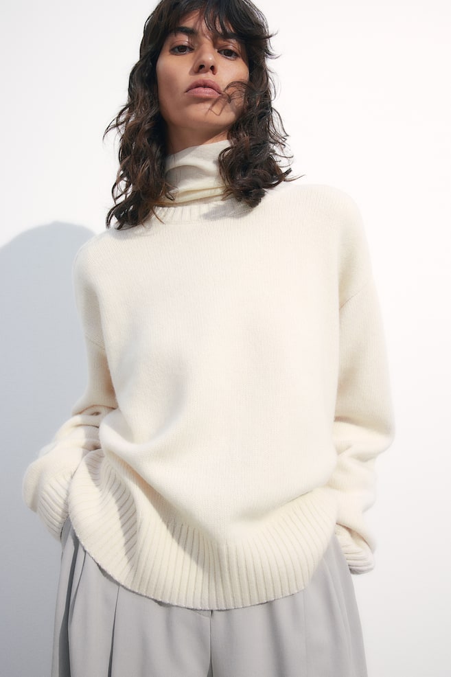 Wool-blend jumper - Natural white - 1