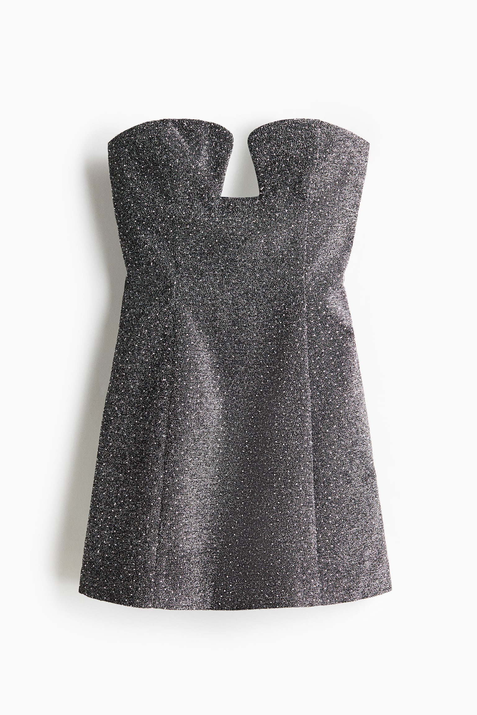 Женское платье H&M Glittery Bandeau-Style, цвет: Чёрный / Серебряный — фото 1