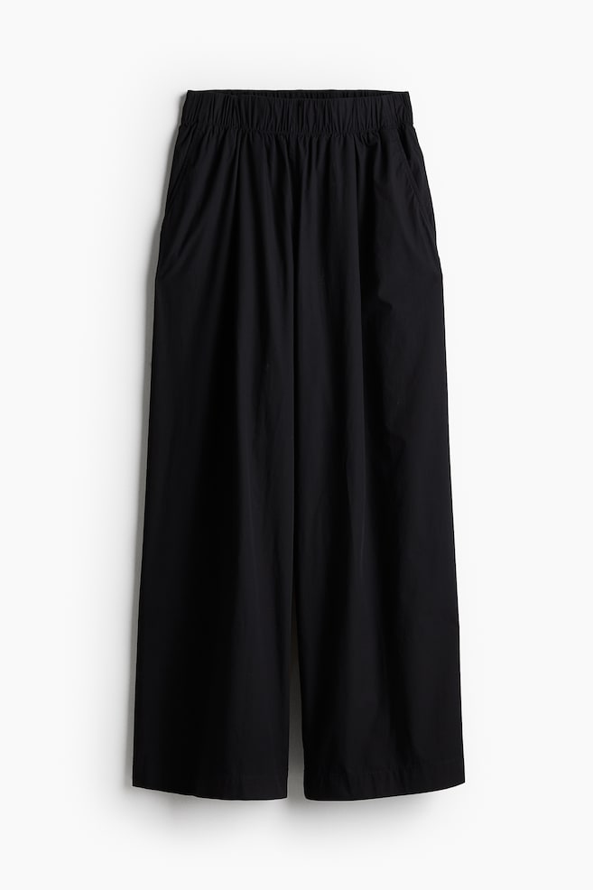 Weite Baumwollhose - Schwarz - 1