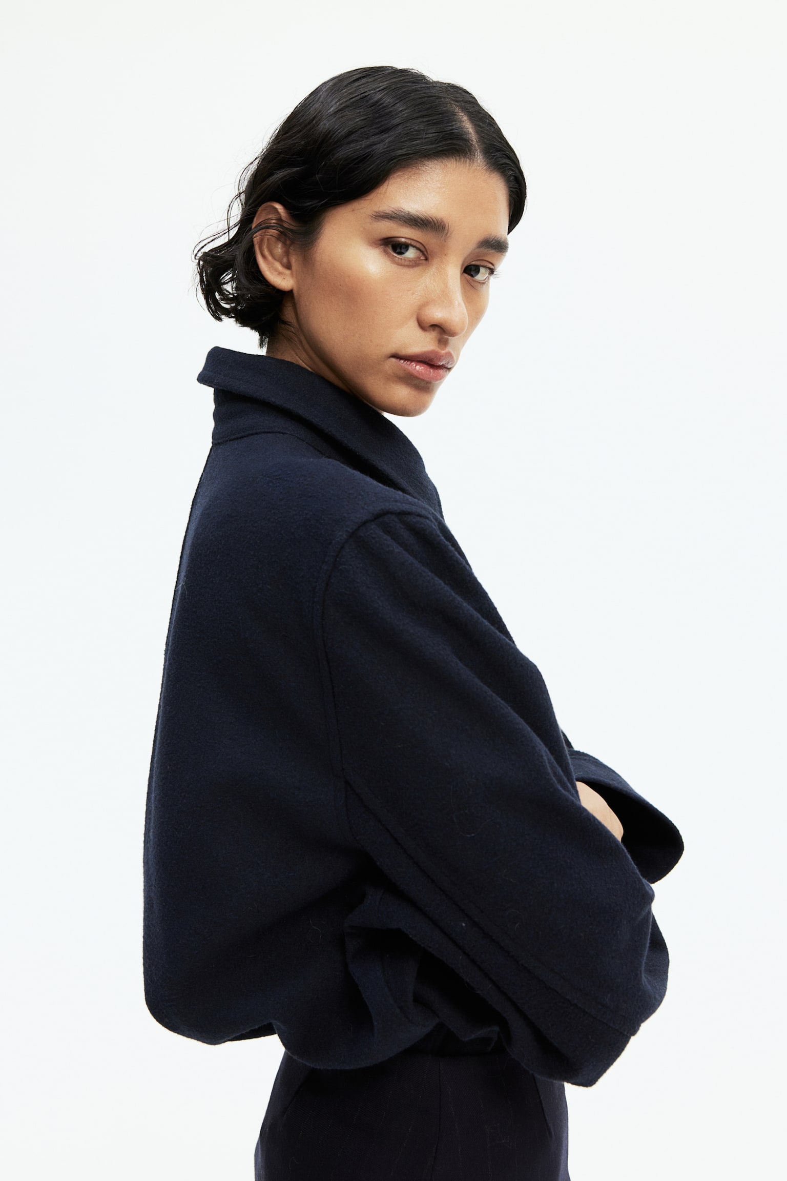 Oversized shacket - Navy blue - 3