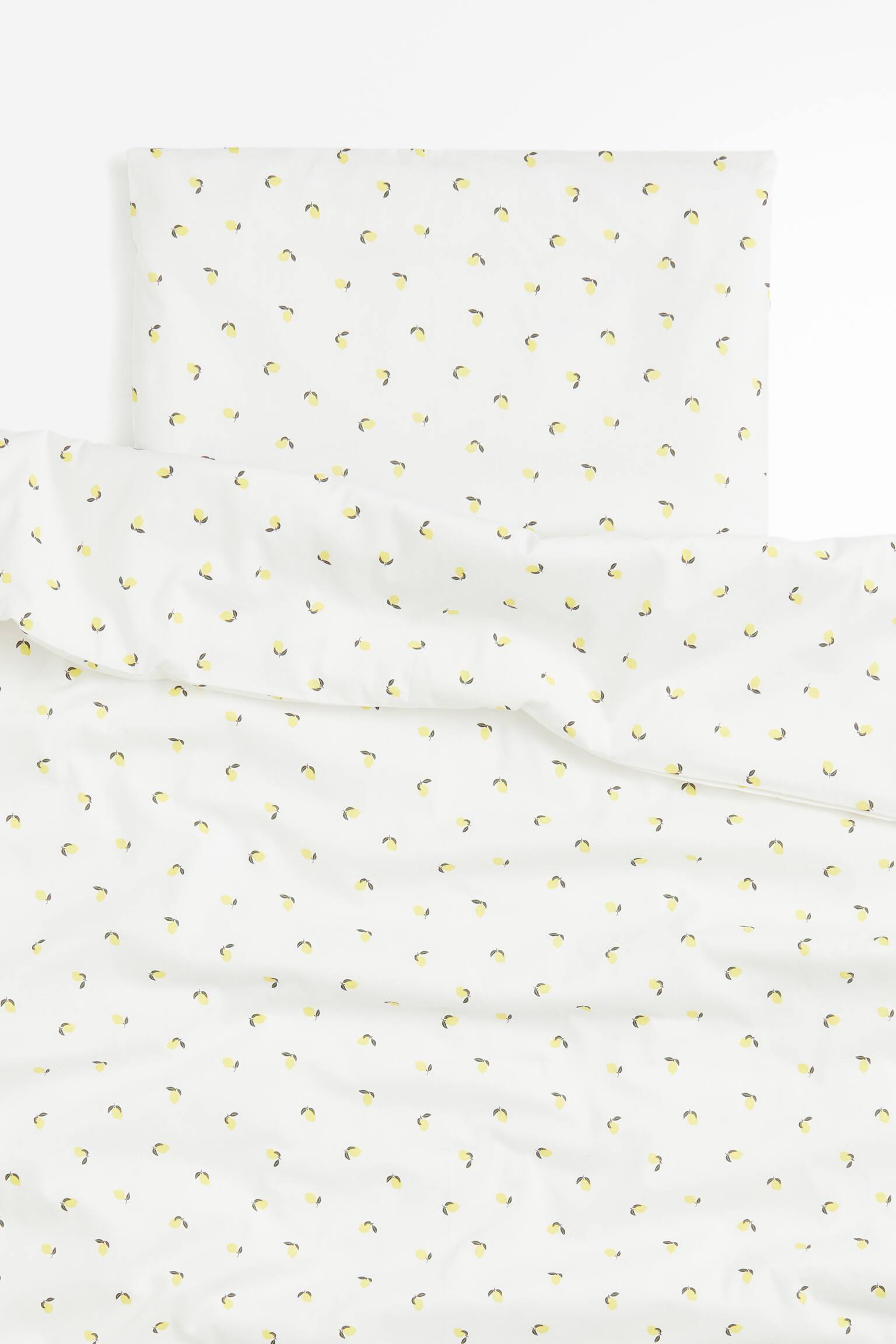 Cot duvet cover set - White/Lemons - 1