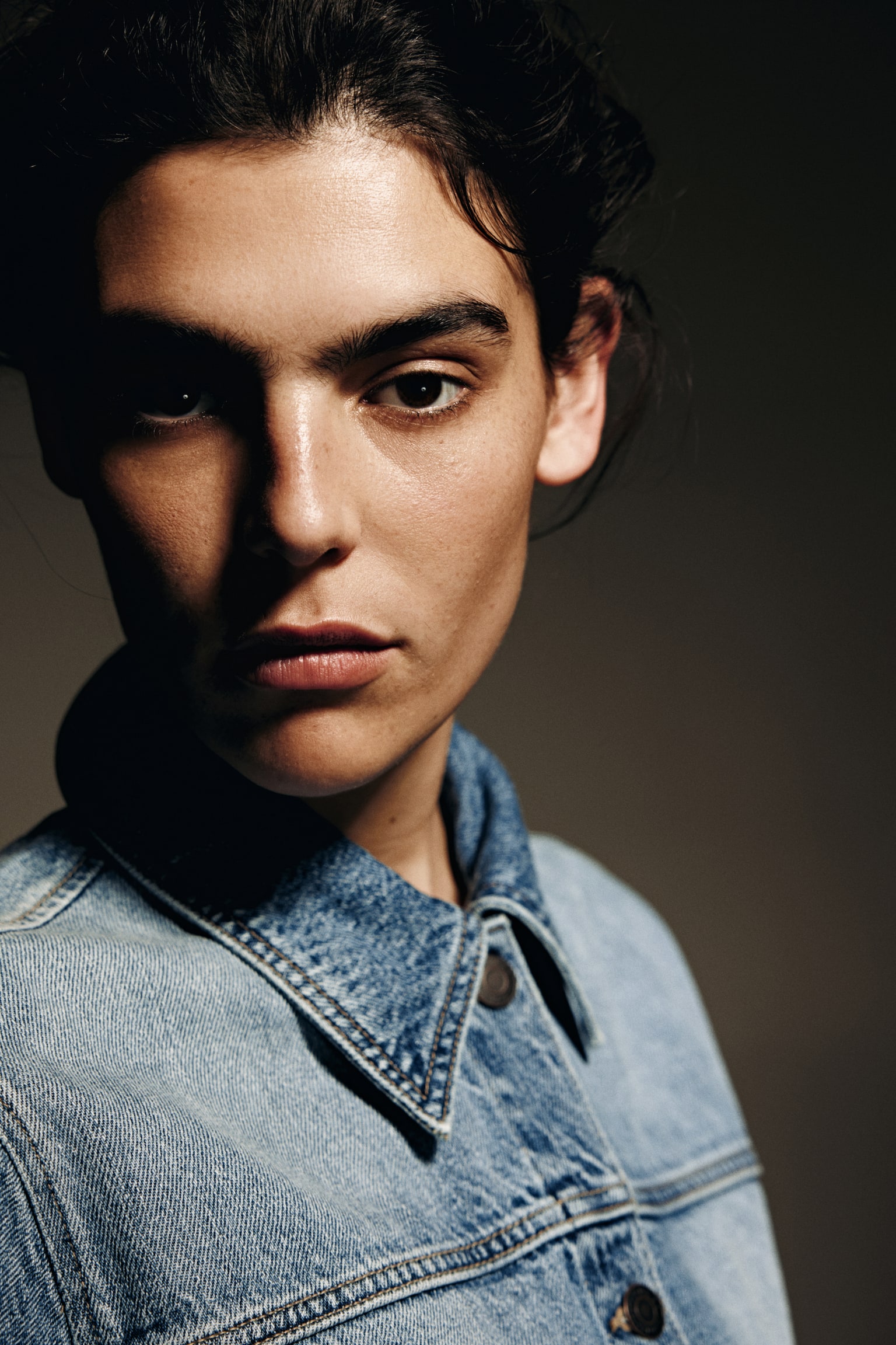 Tie-belt denim jacket - Denim blue/Light denim blue - 6