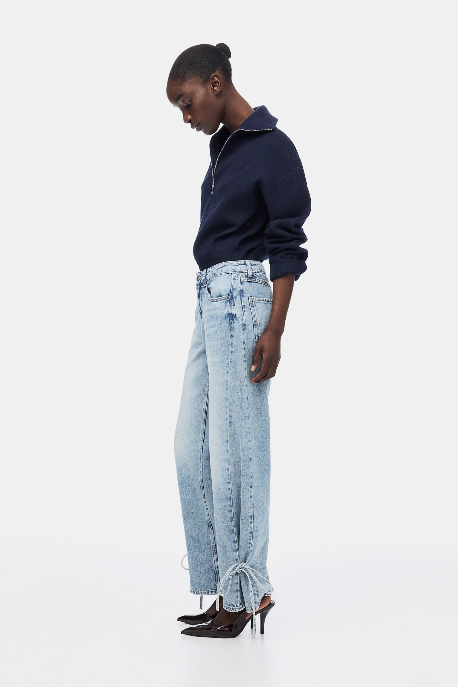 Straight High Waist Jeans - Bleu denim clair - 2