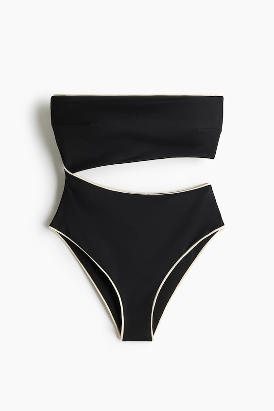 Женские купальники H&M High Leg Padded-cup bandeau swimsuit