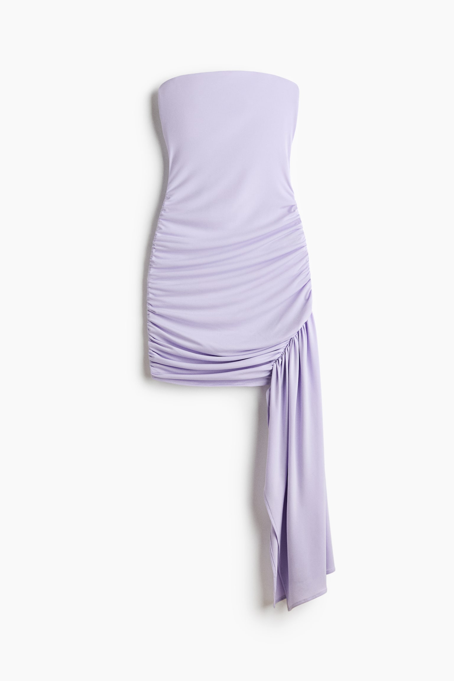 Draped-Panel Bandeau Dress - Light purple - 1