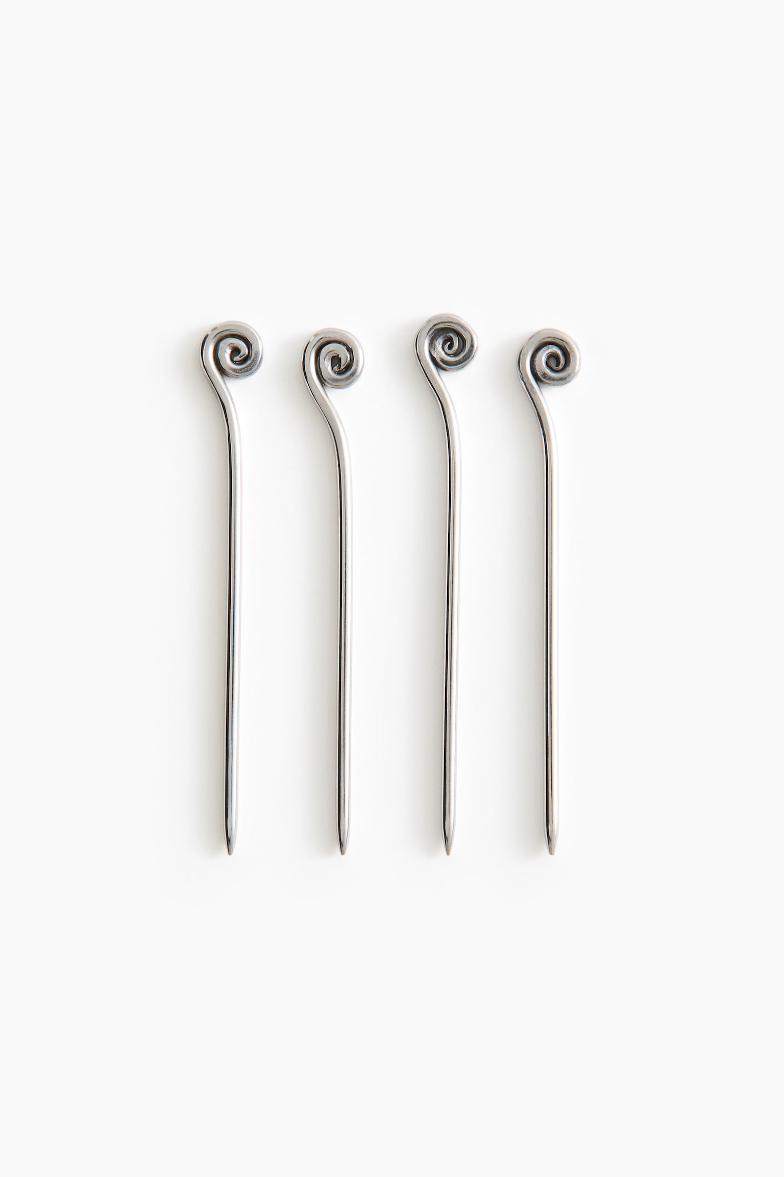 4-pack Palillos de cóctel en metal - Plateado - 1