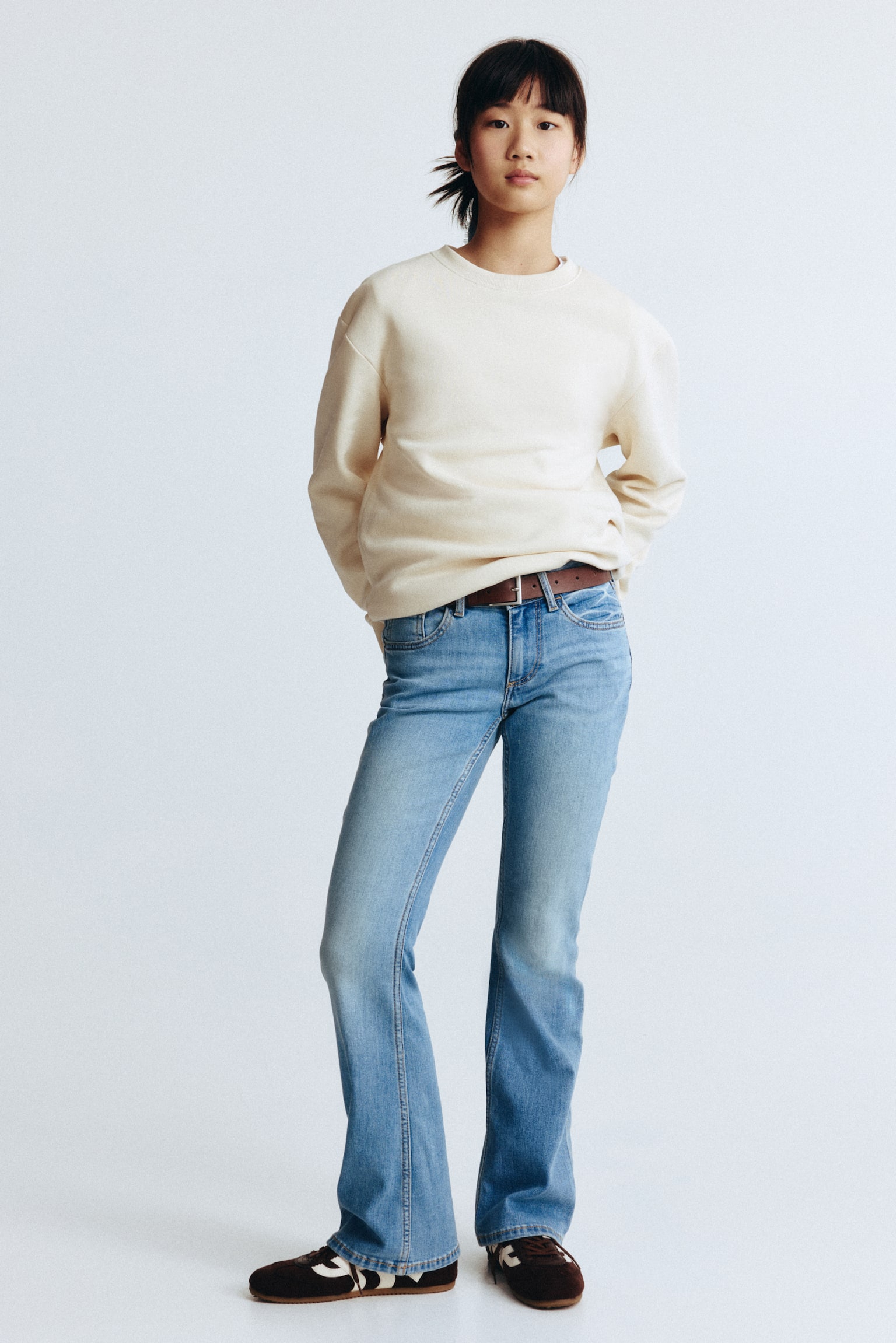 Flared Leg Low Jeans - Denim blue/Denim blue/Dark grey/Denim blue/Light denim blue - 6