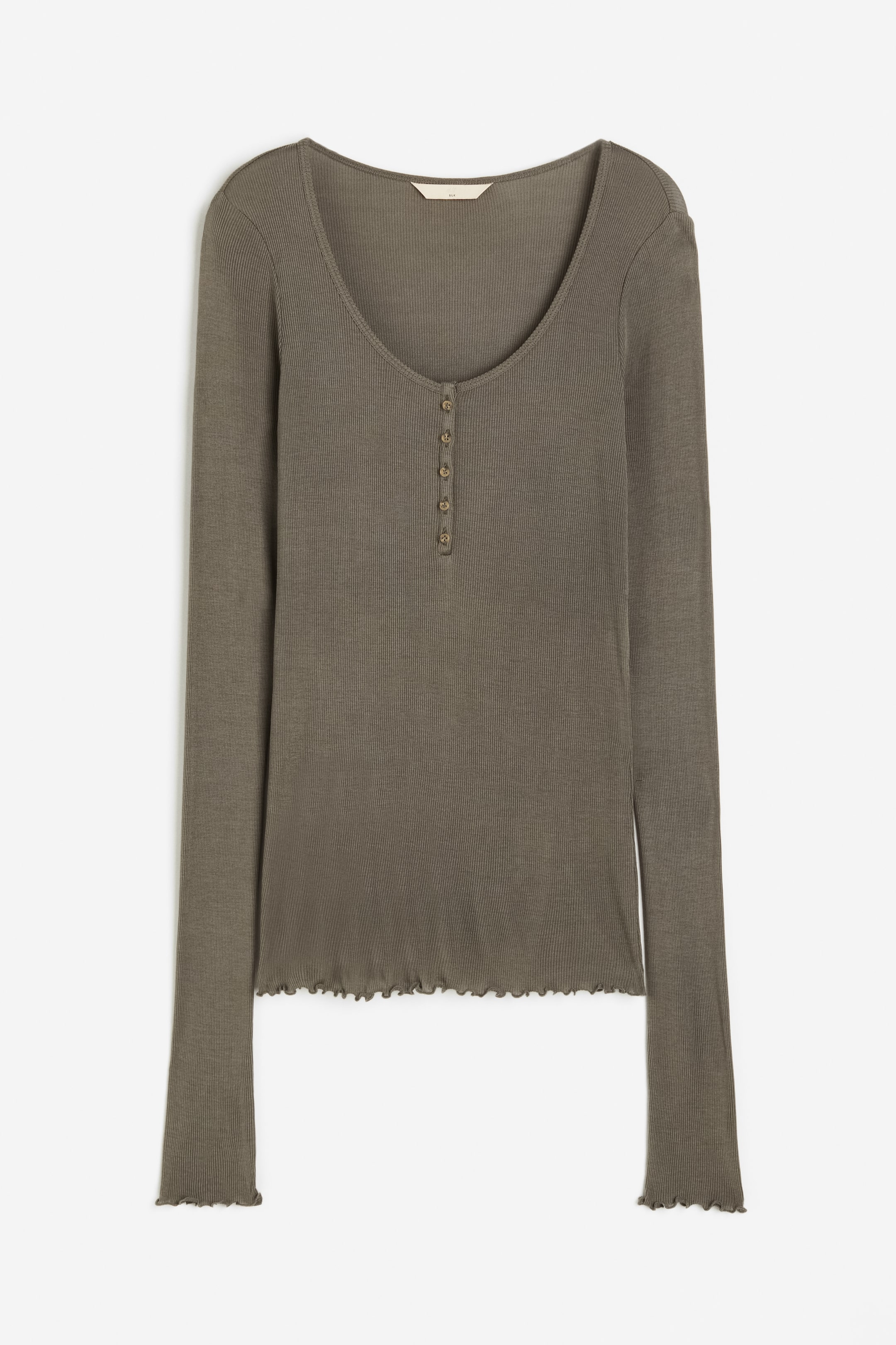 Silk jersey top - Dark mole - Ladies | H&M GB 1