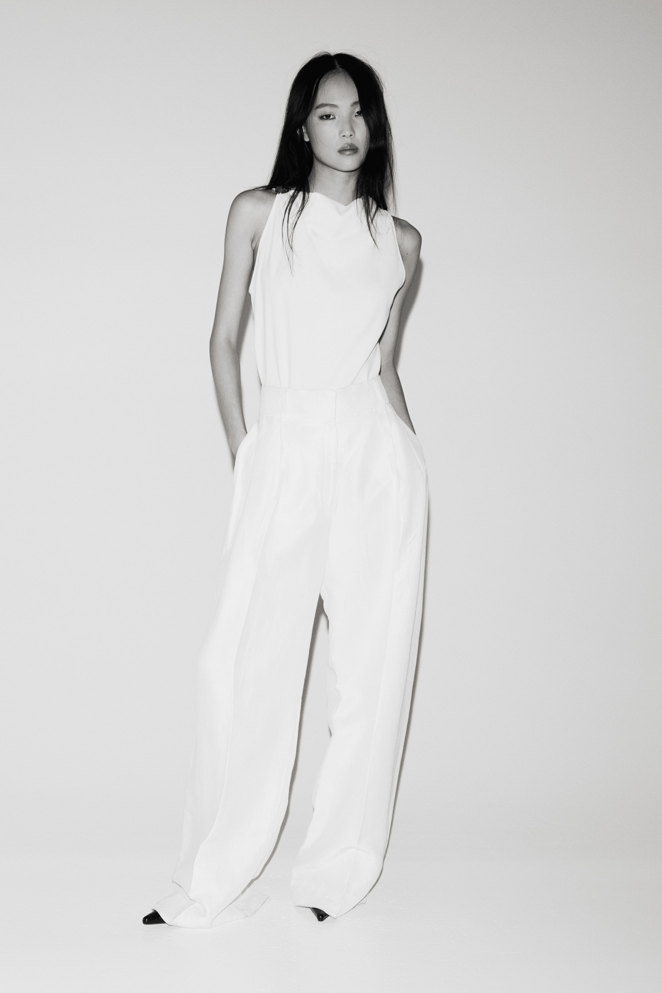 Ingrandisci l'immagine: Canotta con scollo drappeggiato - Crema - DONNA | H&M CH 1