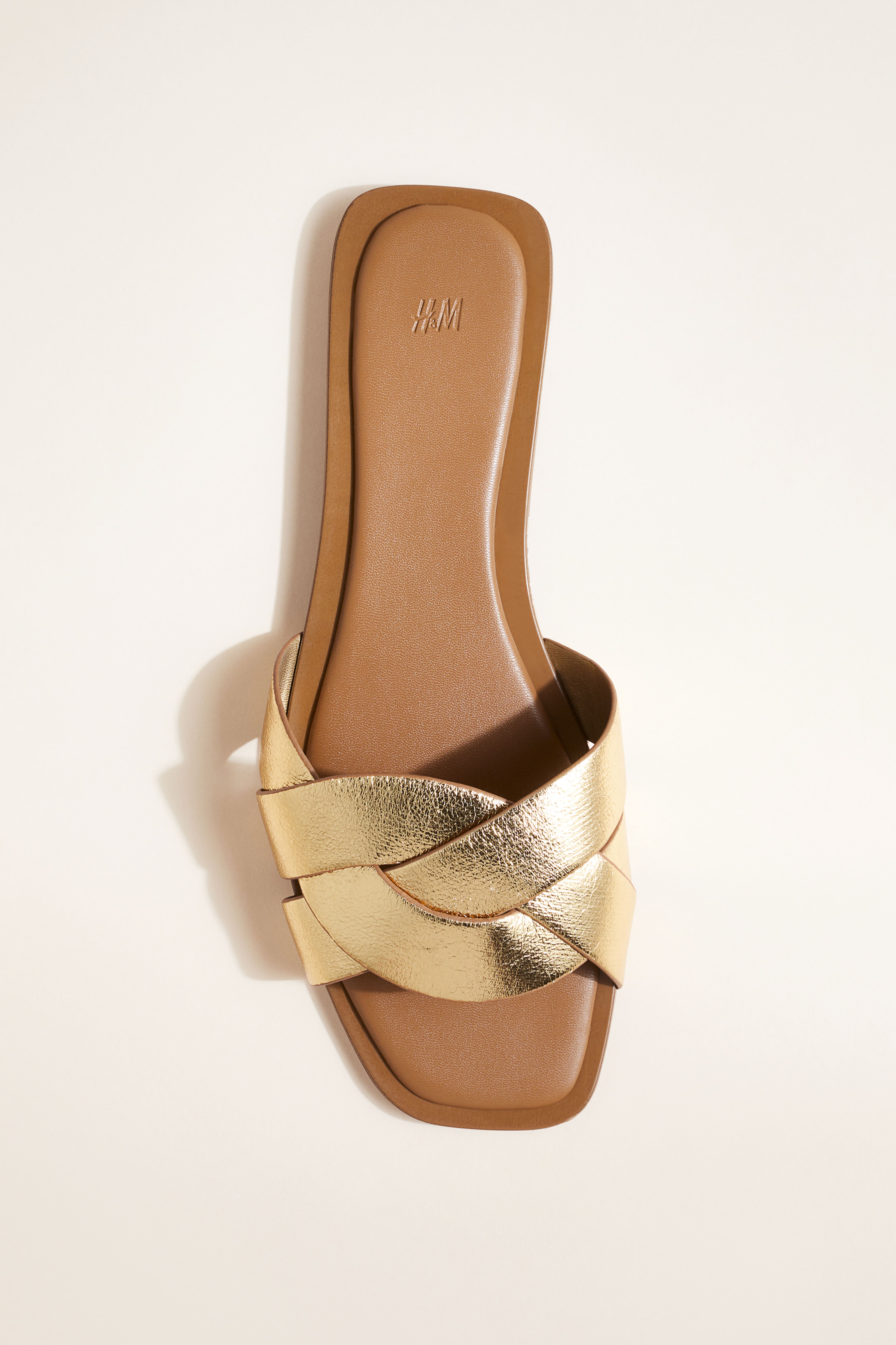 Gold braided shops sandals