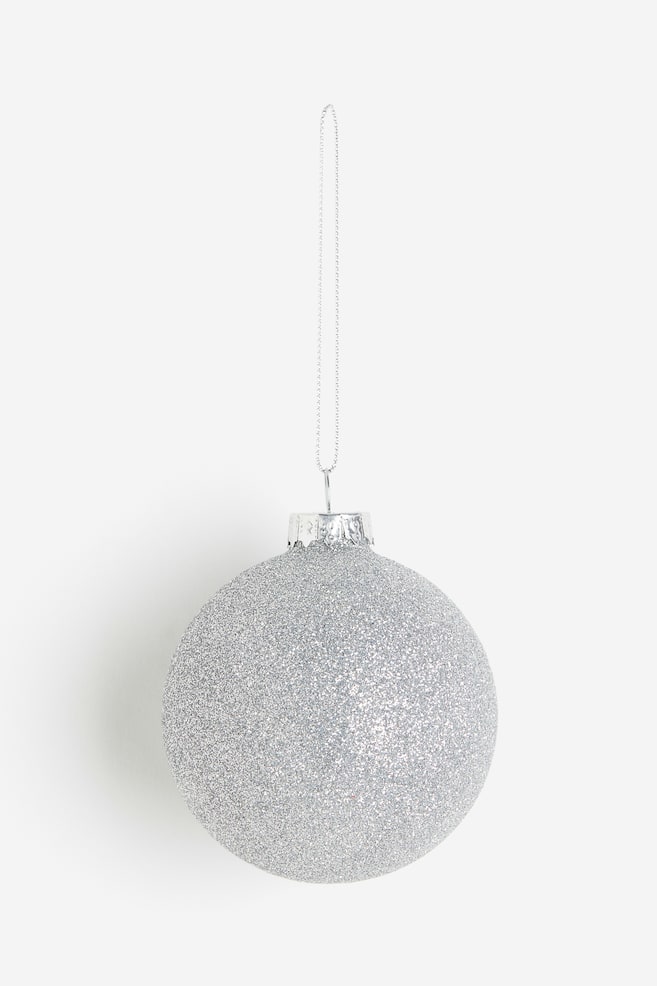 Boule de Noël scintillante en verre - Argenté/Doré - 1