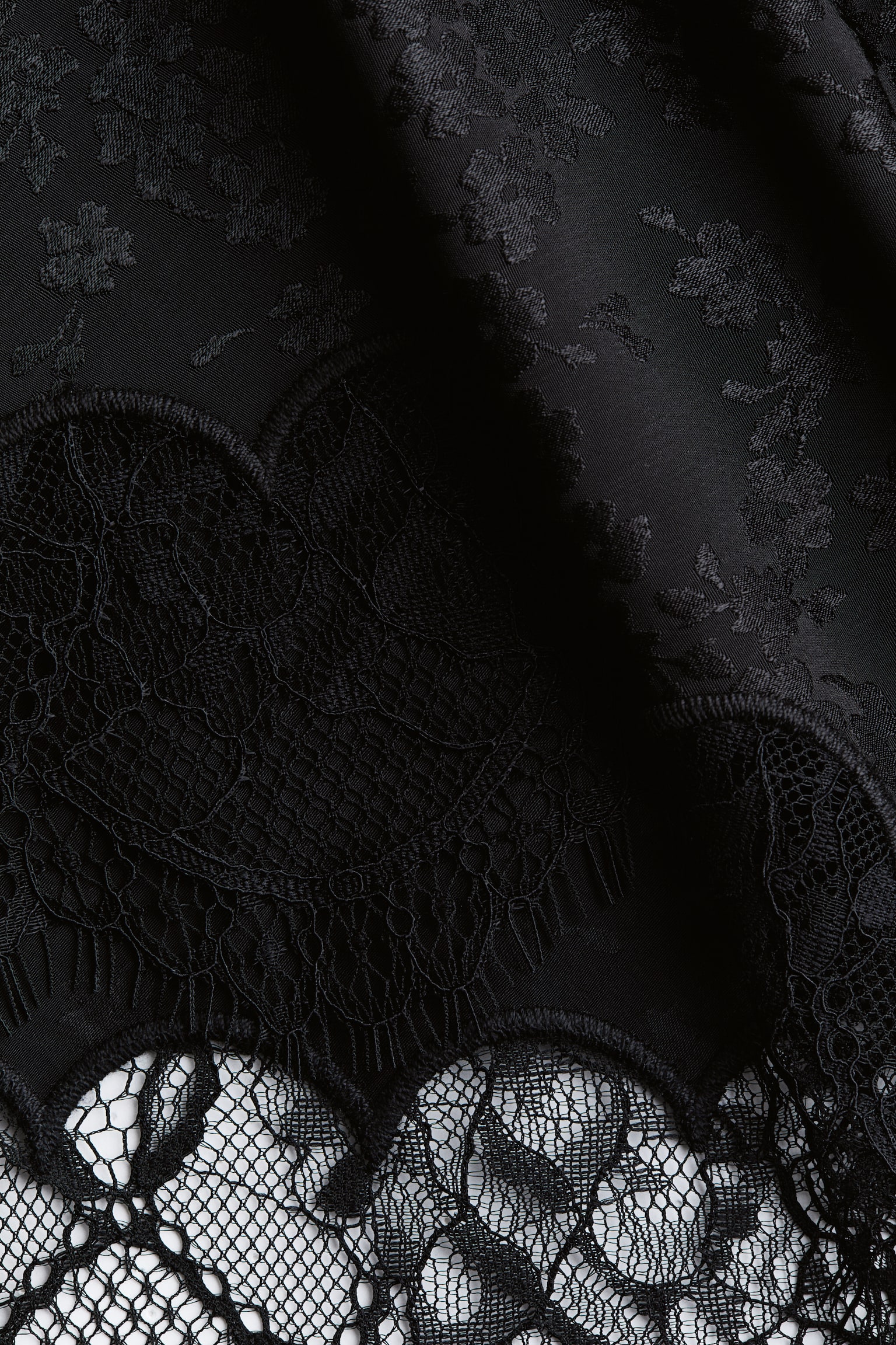 Женская юбка H&M Lace-Trimmed Midi, цвет: Чёрный — фото 6