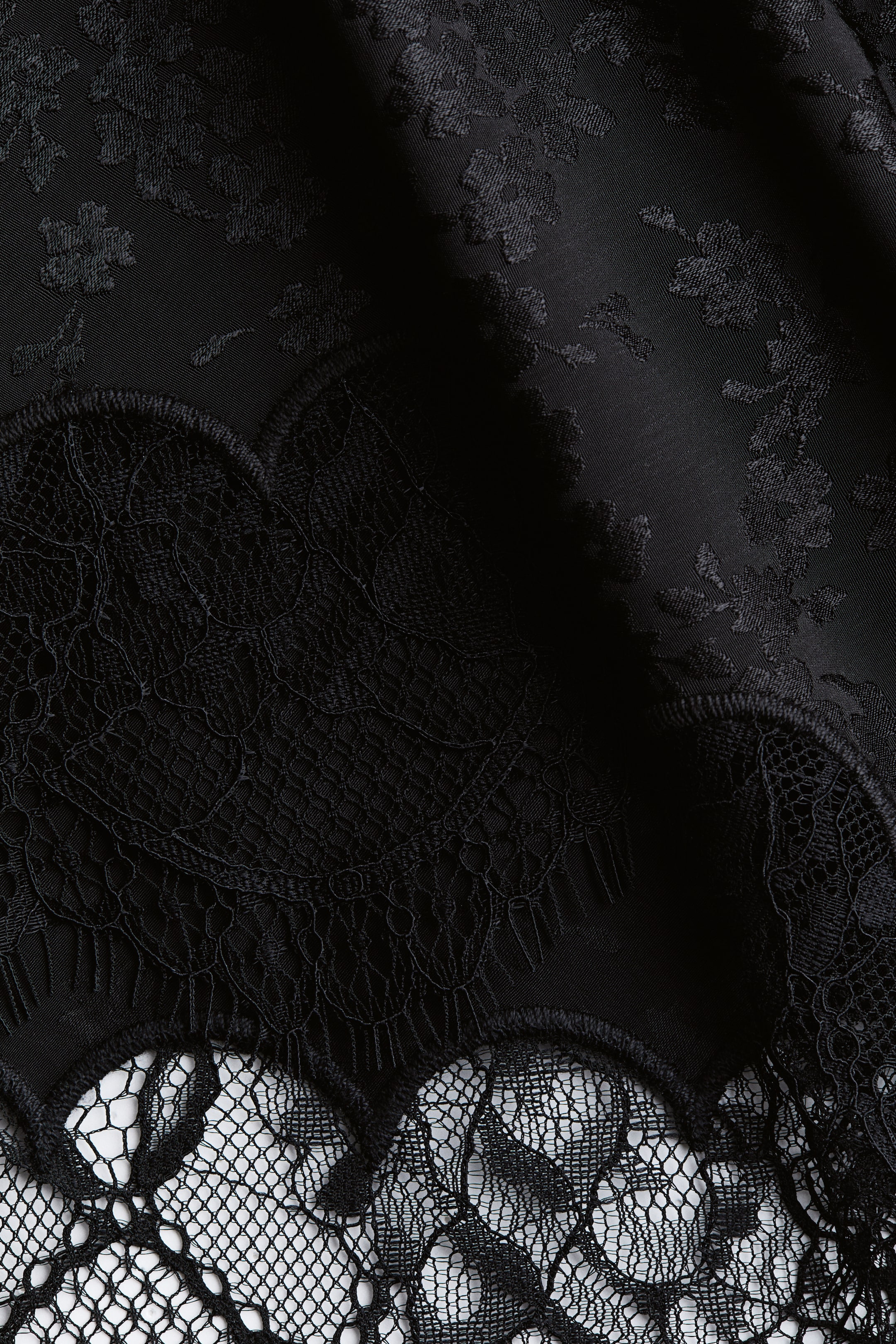 Lace-Trimmed Midi Skirt