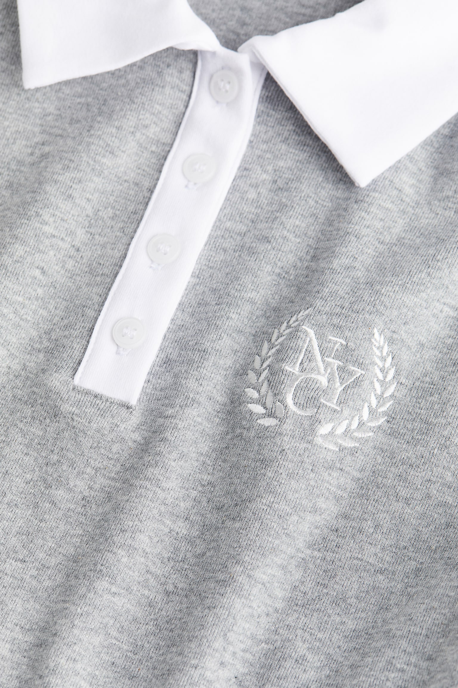 Cropped polo shirt - Light grey marl/NYC/Dark blue/Striped/Red/Los Angeles/Light grey marl/Tiger - 5