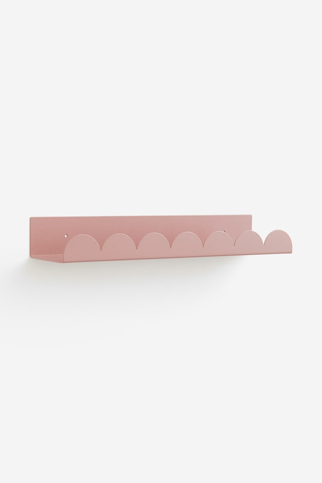 Metal wall shelf - Dark pink/Light green - 1