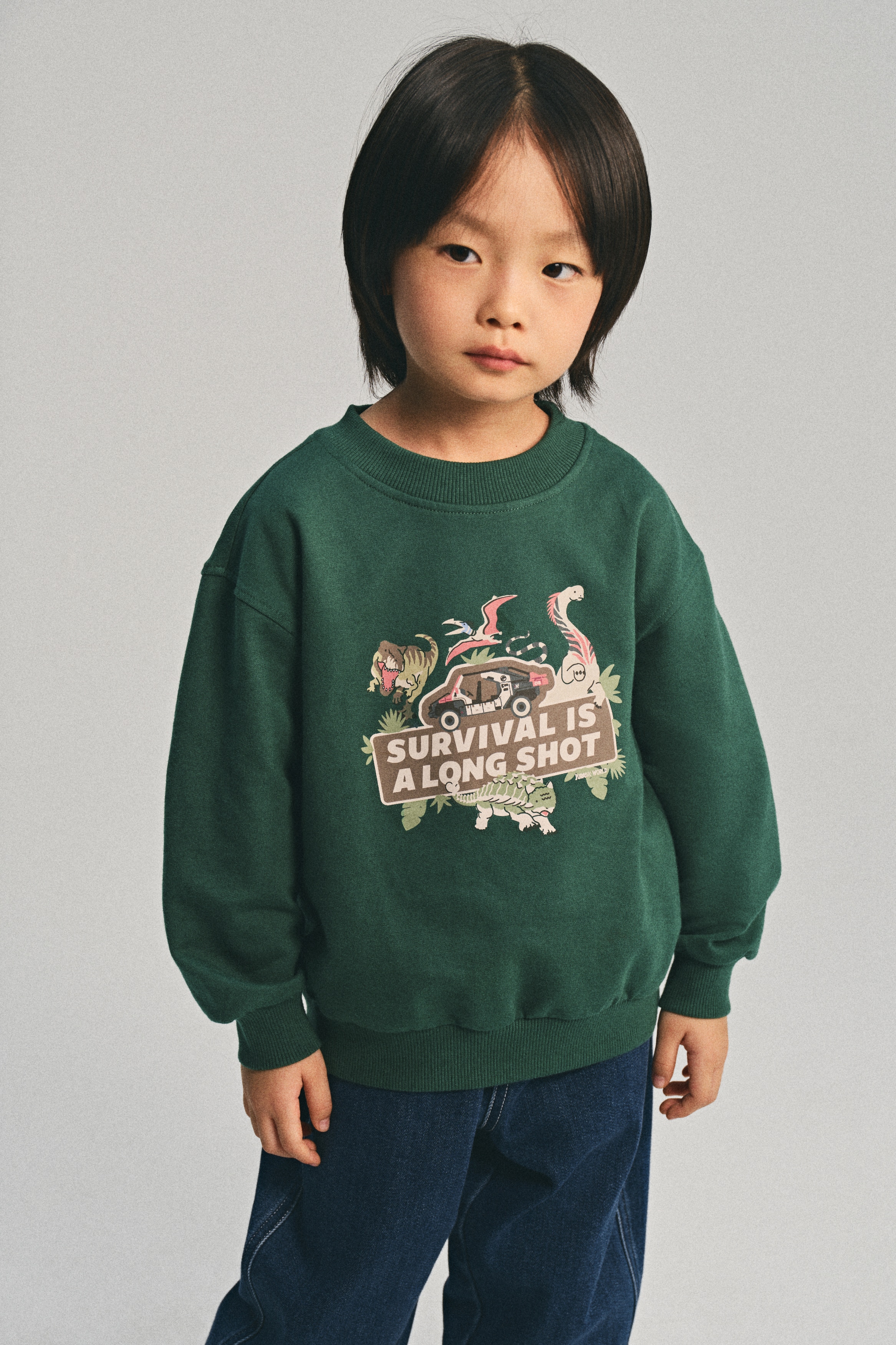 H & M - プリントデザインスウェットシャツ - グリーン